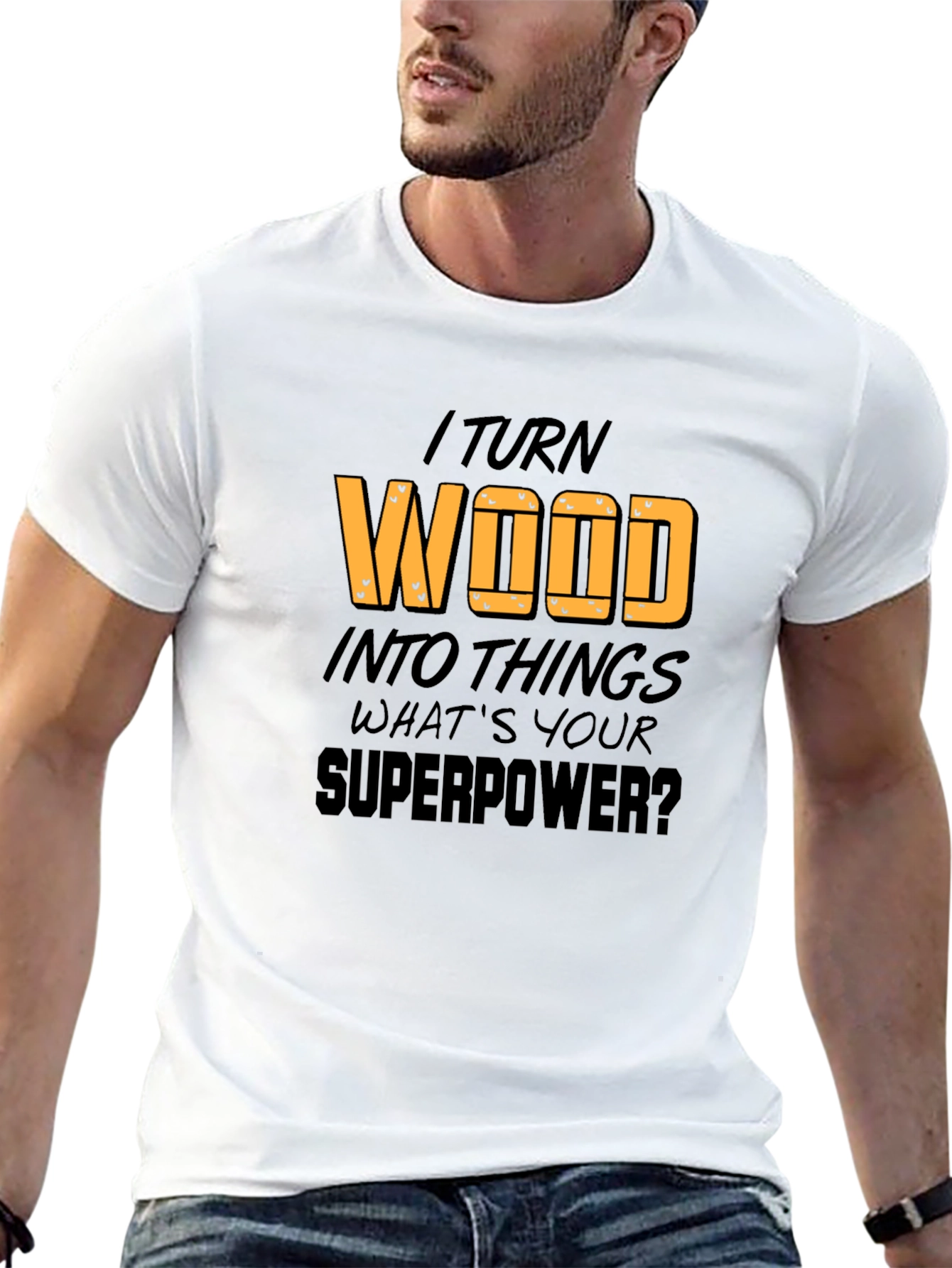 Black I Turn Wood Into Things T-Shirt view 13