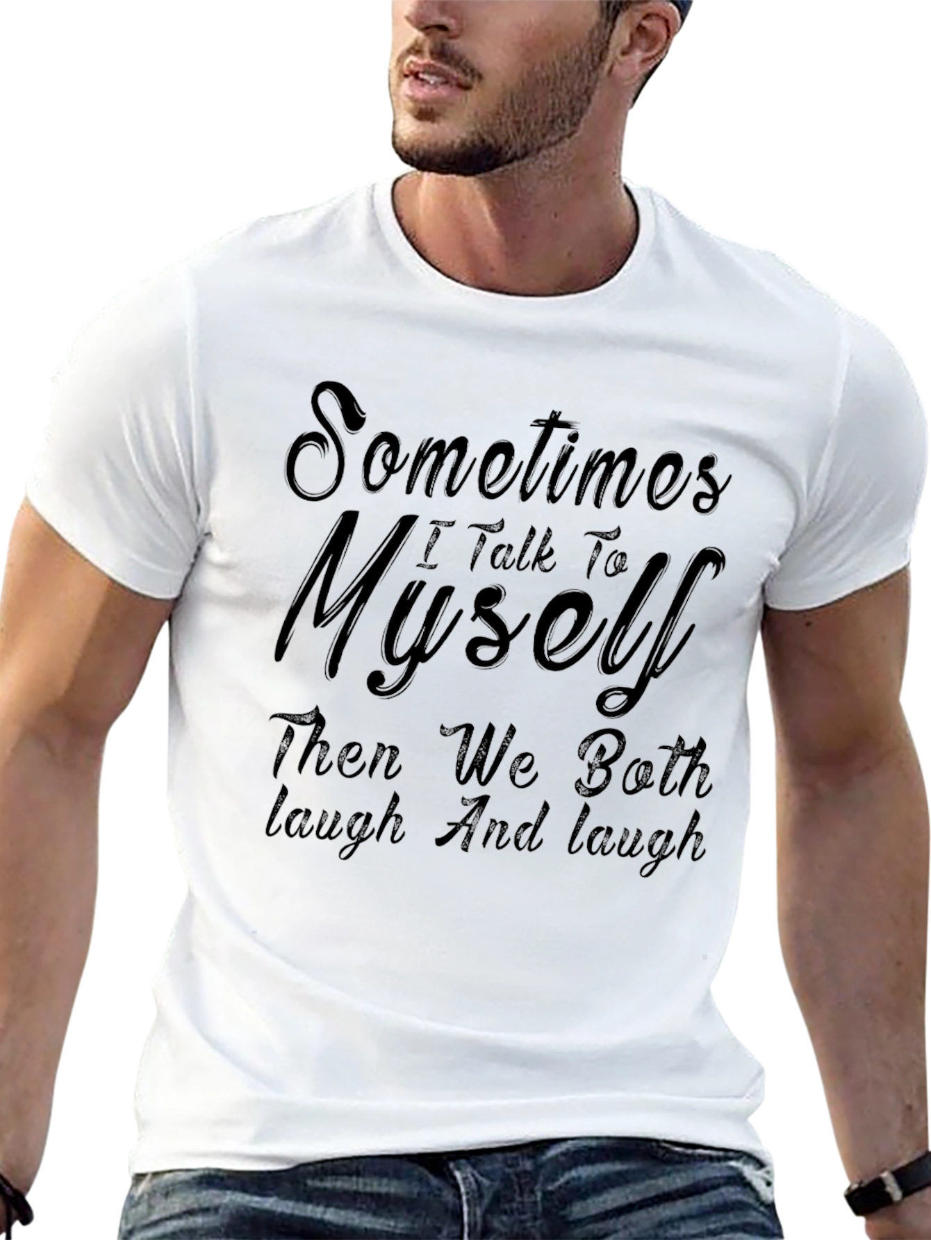 Black Funny Sarcastic Black T-Shirt - Talk To Myself view 13