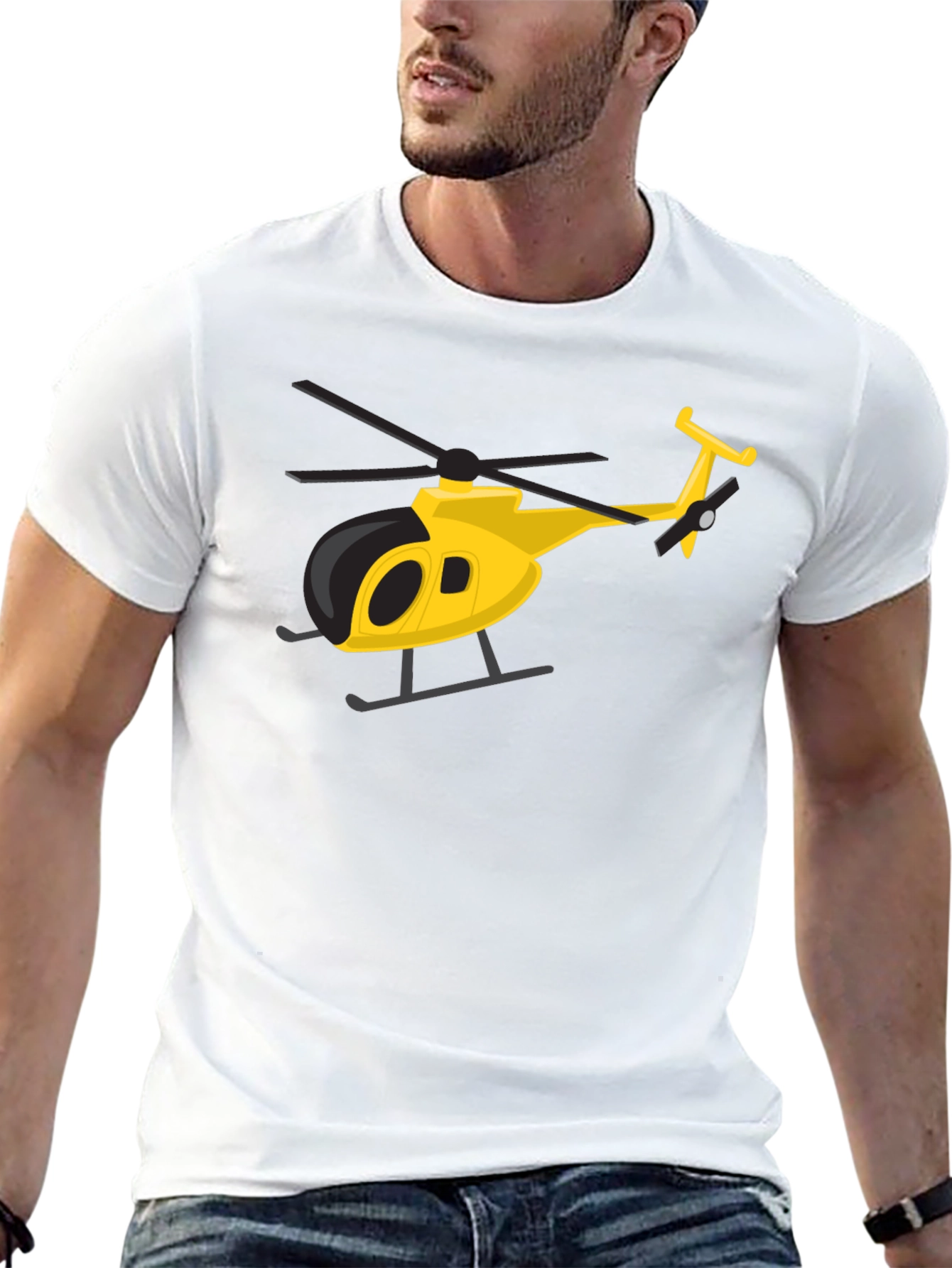 Black Helicopter Graphic Tee - Black Crew Neck view 13