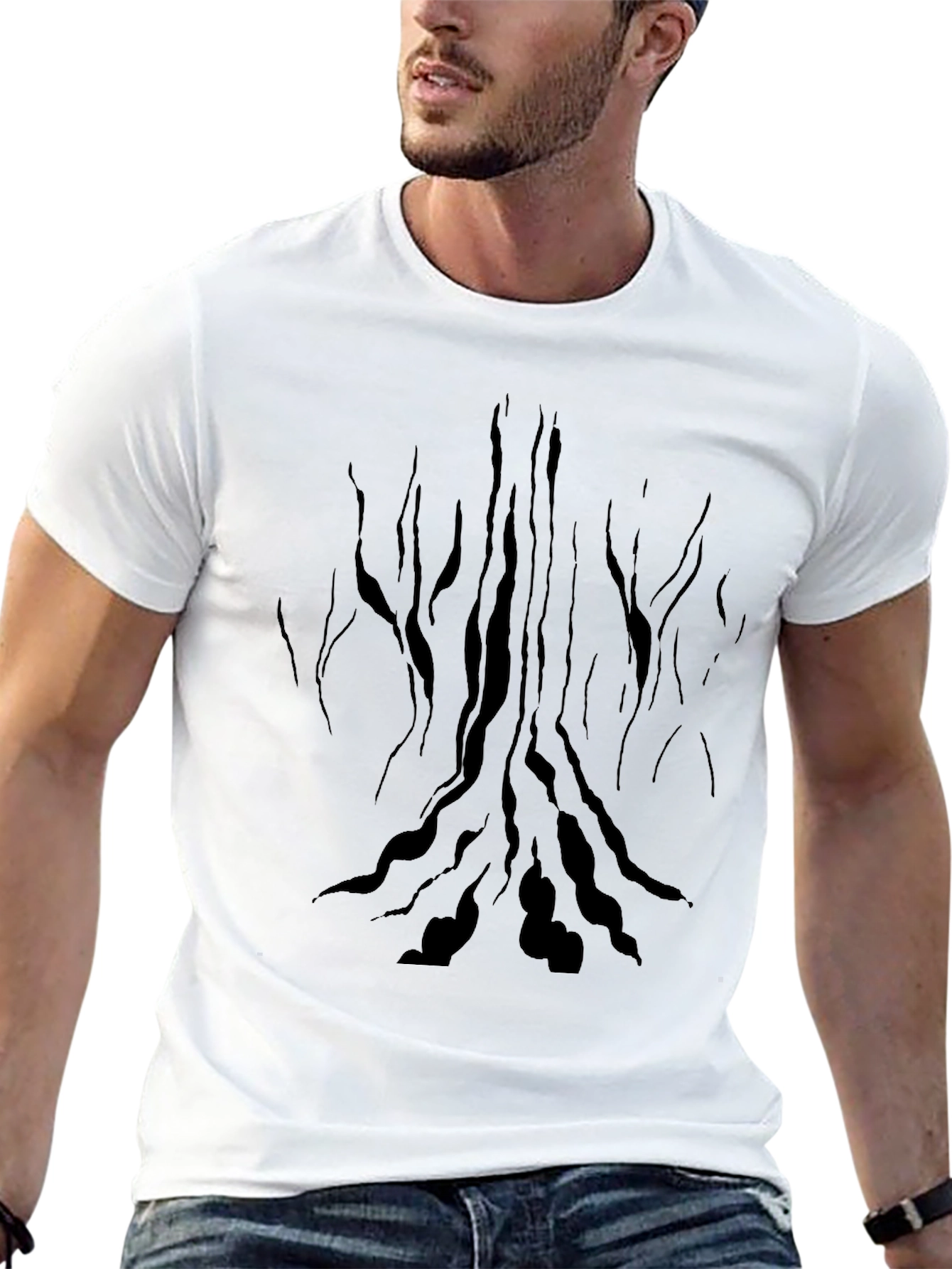 Black Abstract Tree Black T-Shirt view 13