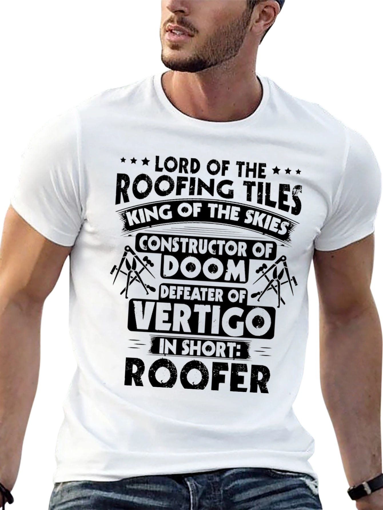 Black Lord of the Roofing Tiles Graphic T-Shirt view 13