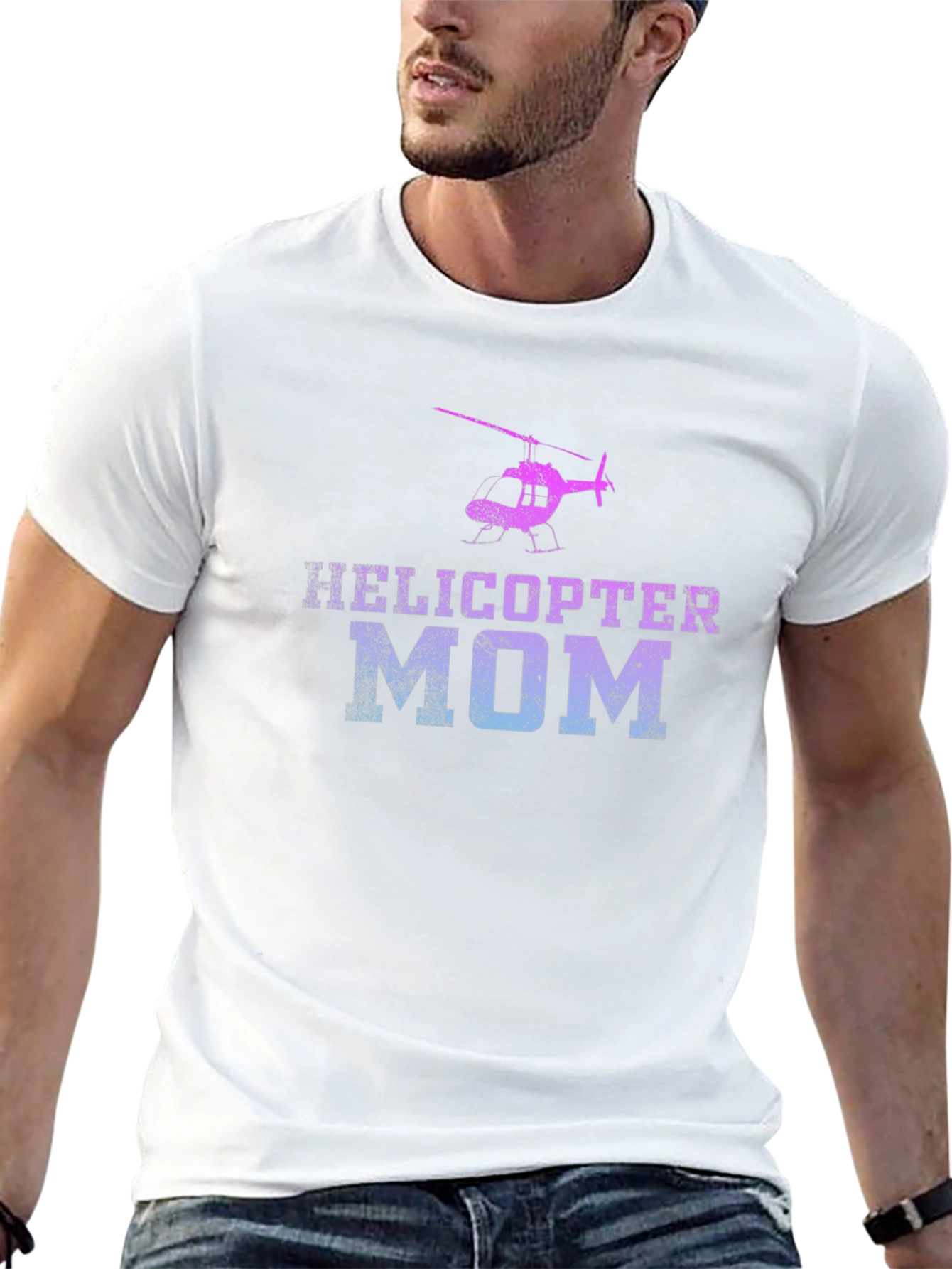 Black Helicopter Mom Novelty T-Shirt view 13