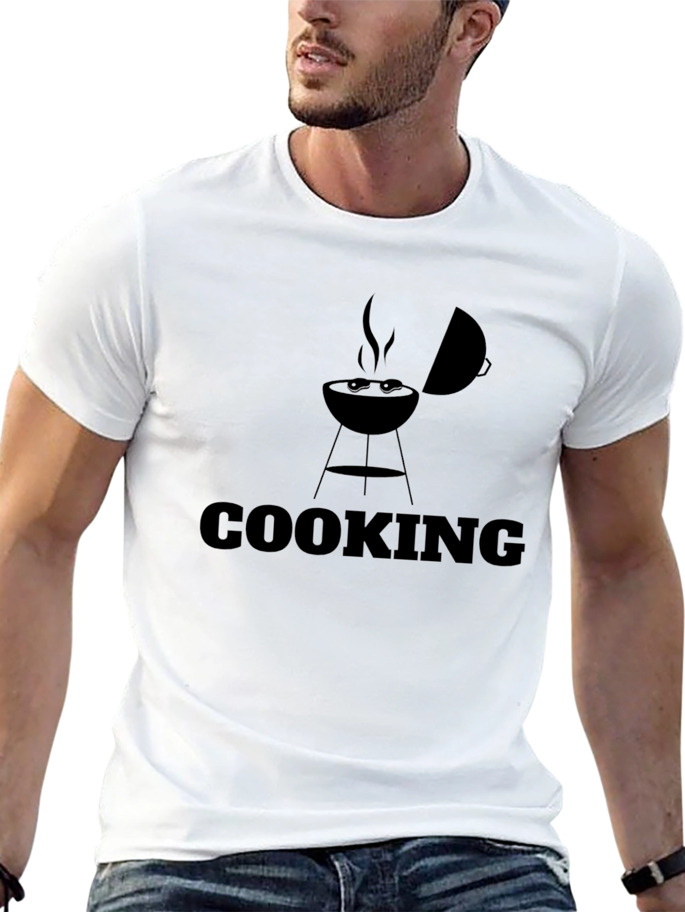 Black Cooking BBQ Graphic T-Shirt - Black view 13