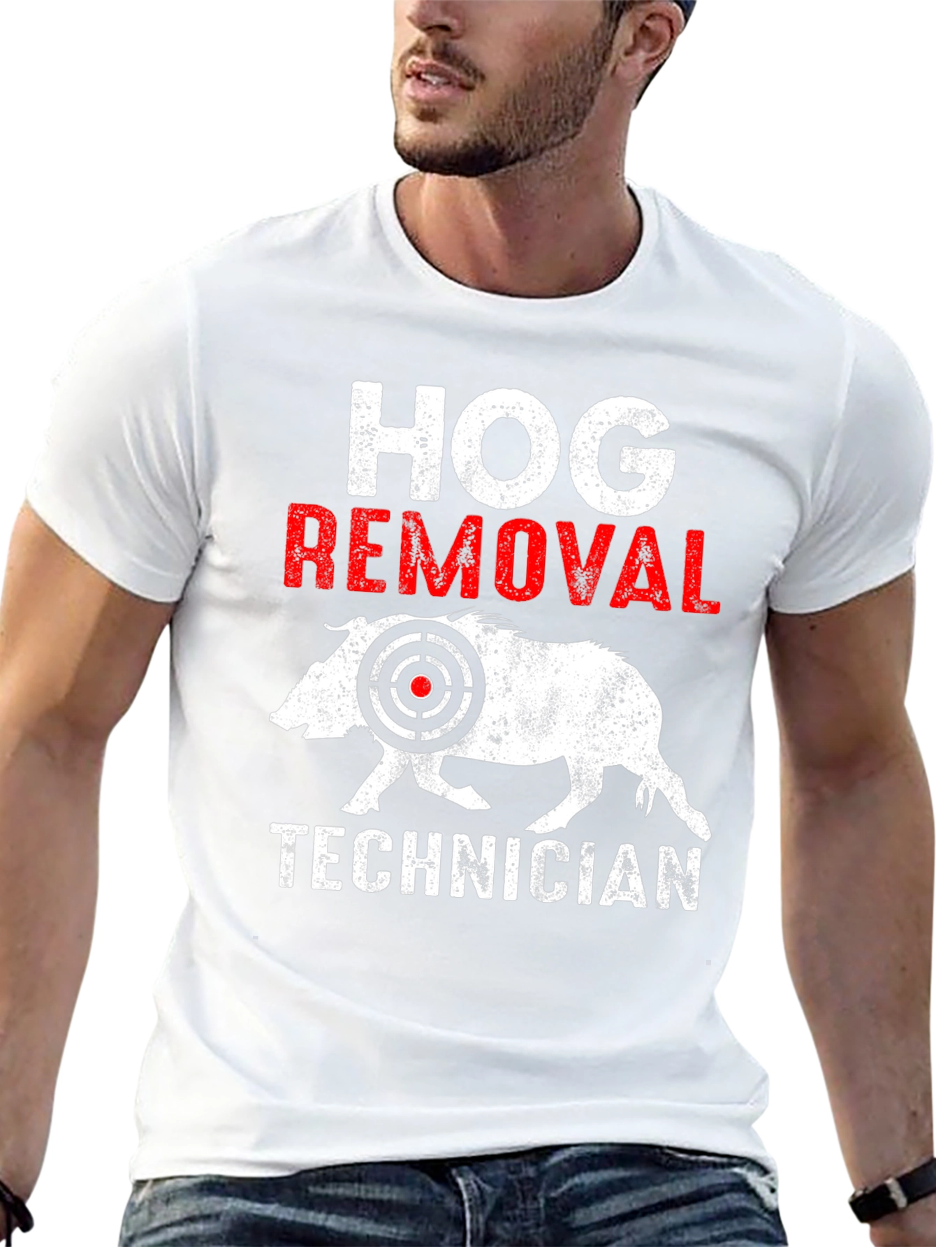 Black Hog Removal Technician T-Shirt view 13