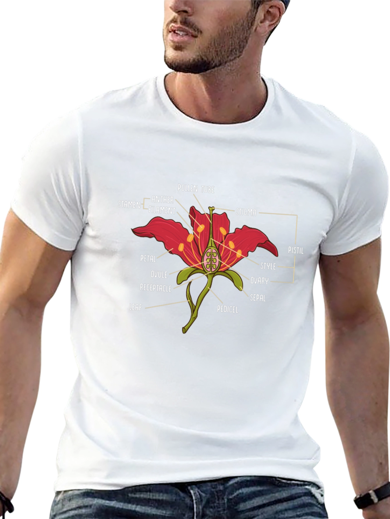 Black Anatomy of a Flower Graphic T-Shirt view 13