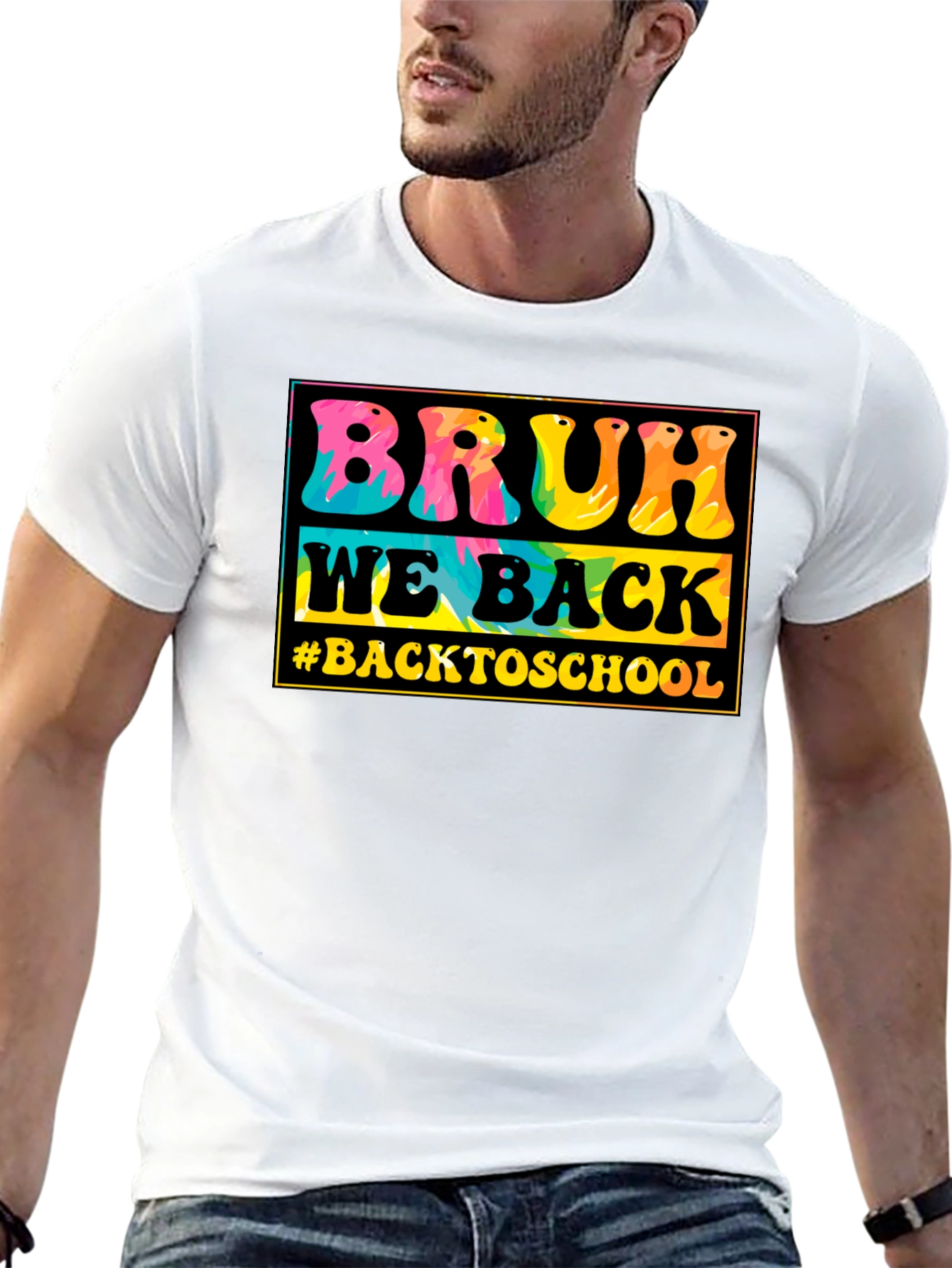 Black Bruh We Back to School Tie-Dye T-Shirt view 13
