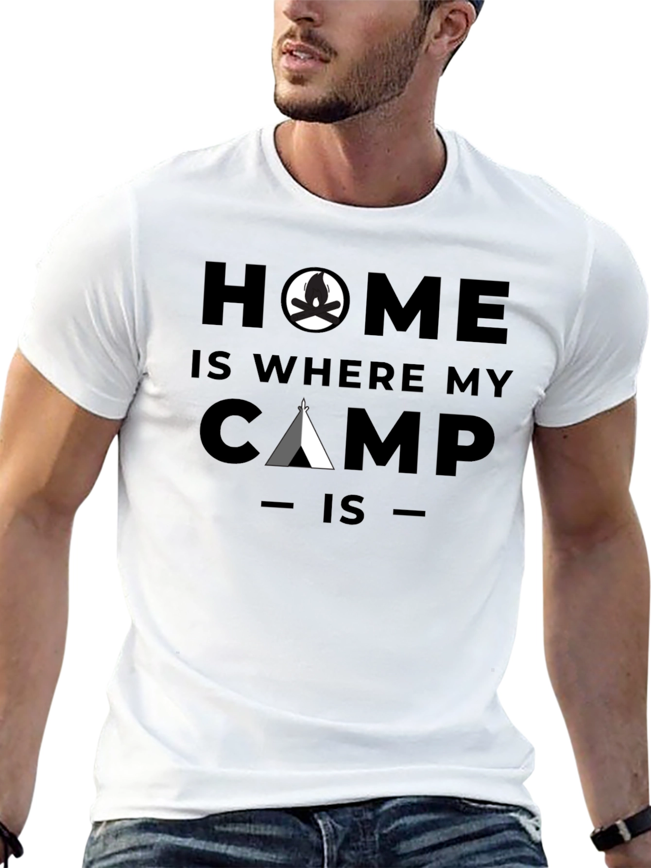 Black Home is Where My Camp Is T-Shirt view 13