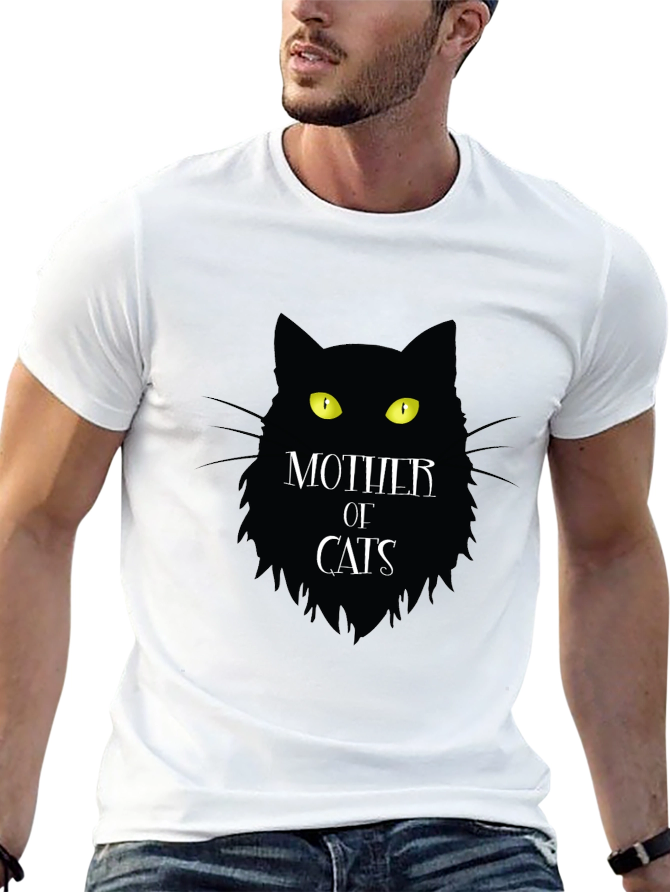 Black Mother of Cats T-Shirt Black Novelty Tee view 13