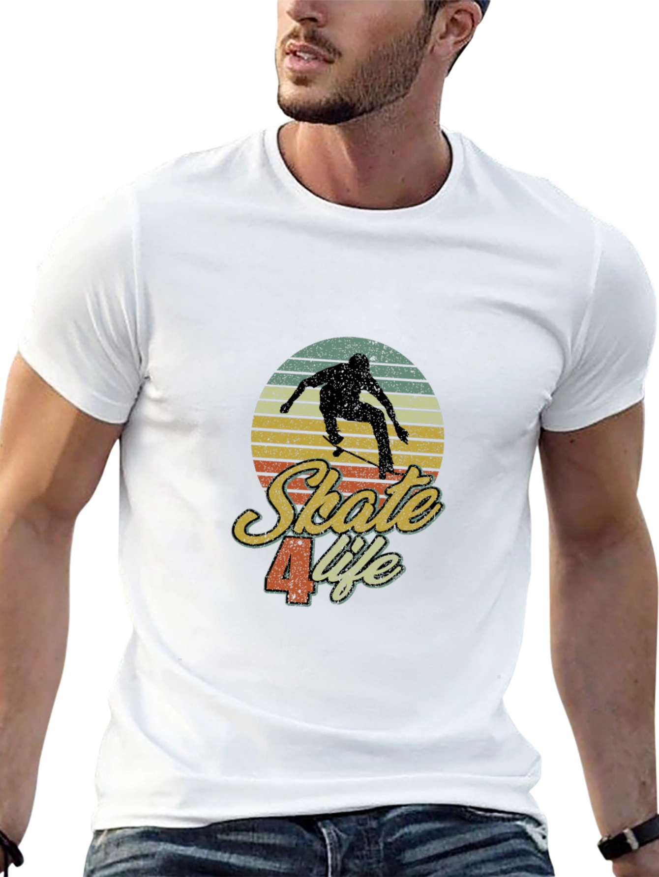 Black Skate 4 Life Retro Graphic Tee view 13