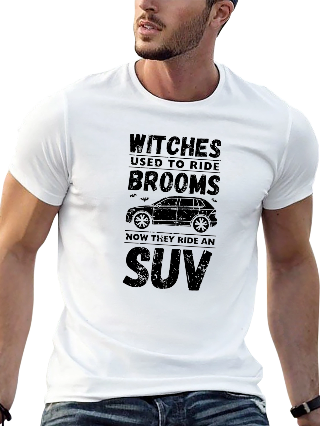 Witches Ride SUV Funny Halloween Graphic Tee - 13
