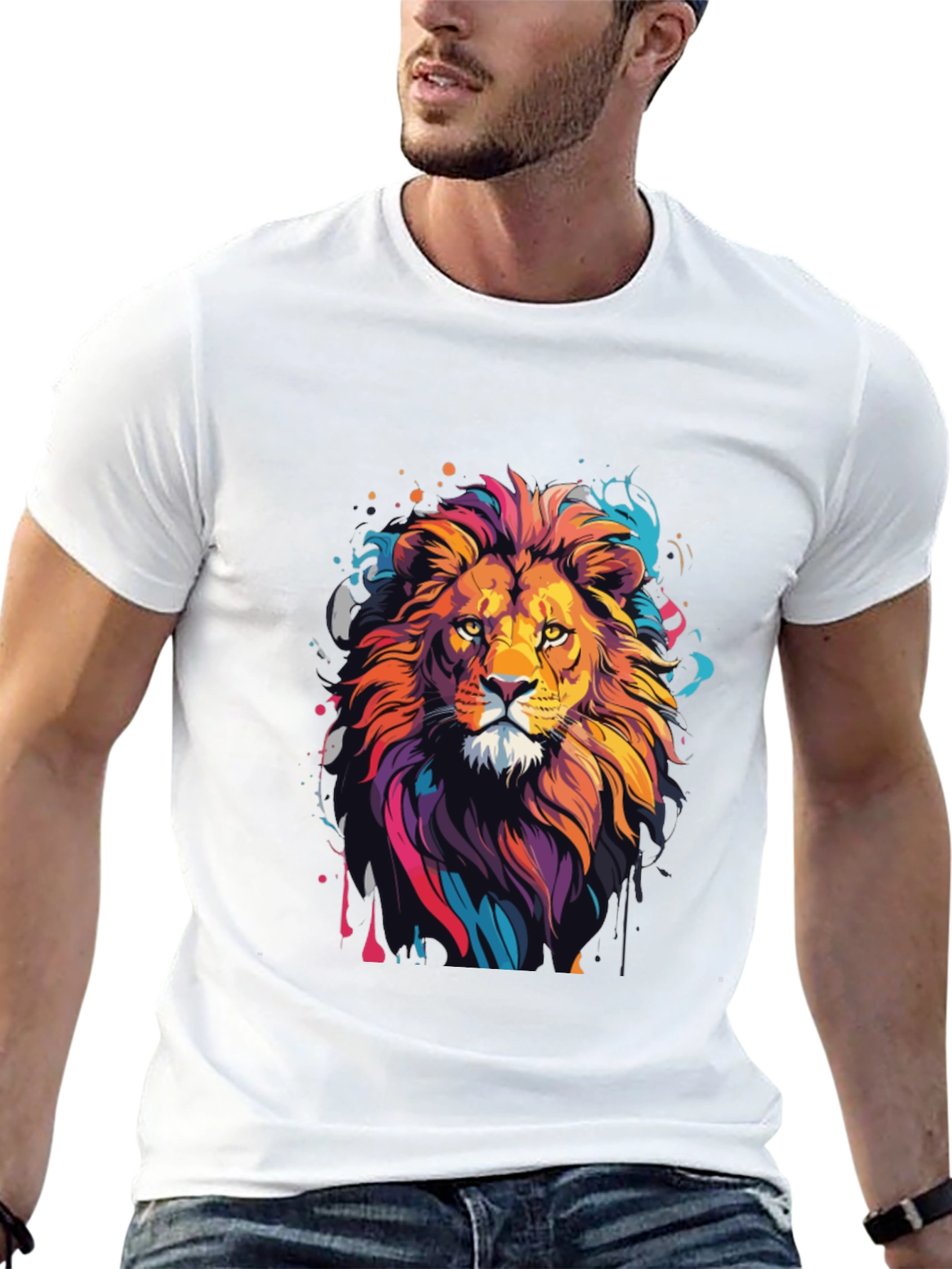 Black Lion Graphic Tee - Men's Black T-Shirt view 13