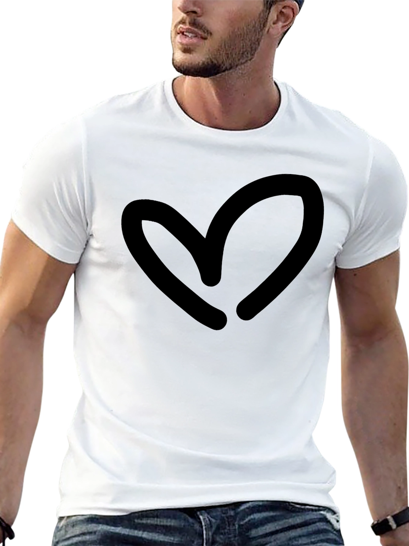 Black Heart Graphic Black T-Shirt - Casual Style view 13