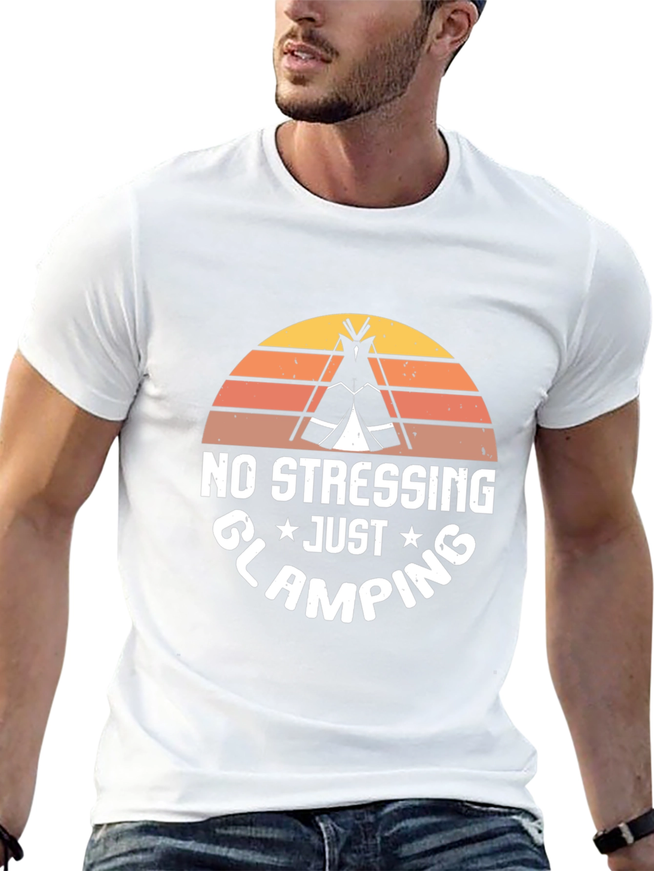 Black No Stressing Just Glamping T-Shirt view 13