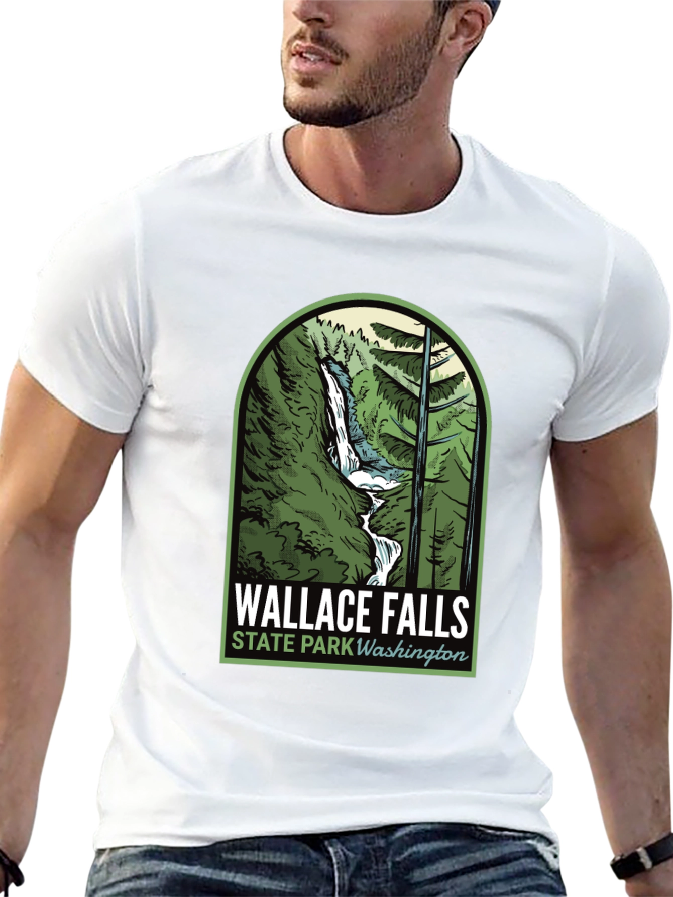 Black Wallace Falls State Park T-Shirt view 13