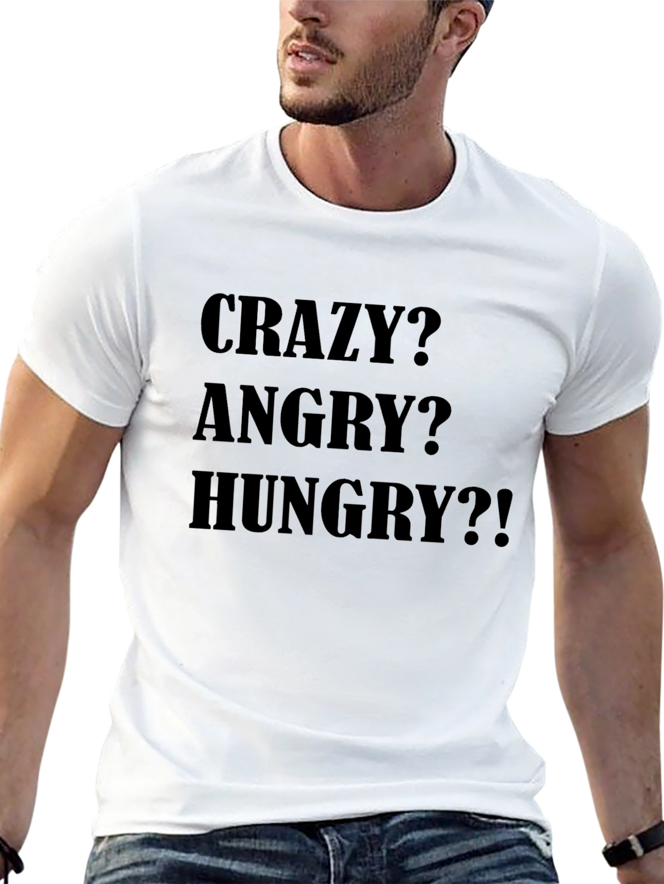 Black Crazy, Angry, Hungry Tee - Black T-Shirt view 13