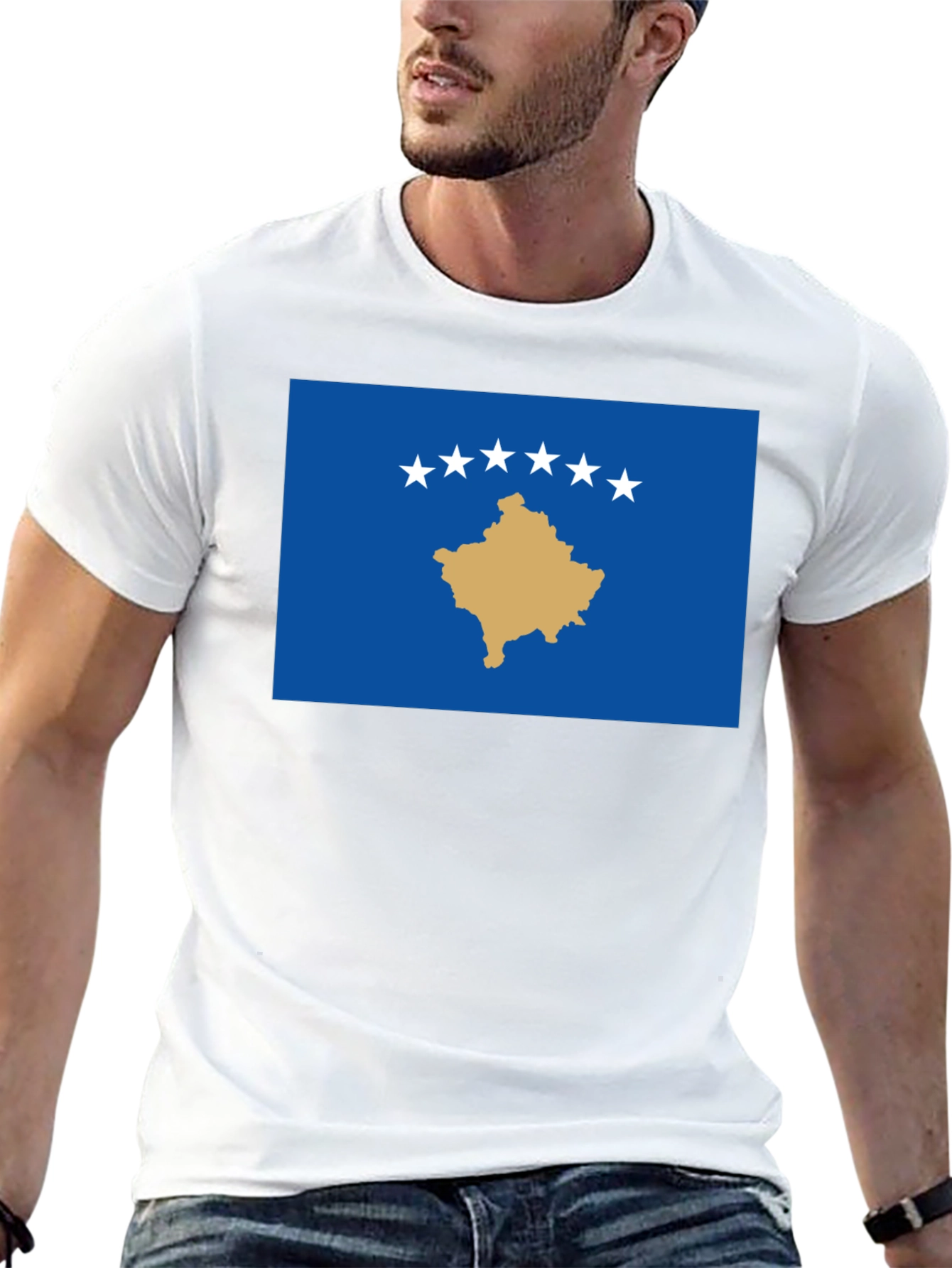 Kosovo Flag Graphic T-Shirt - Black - 13