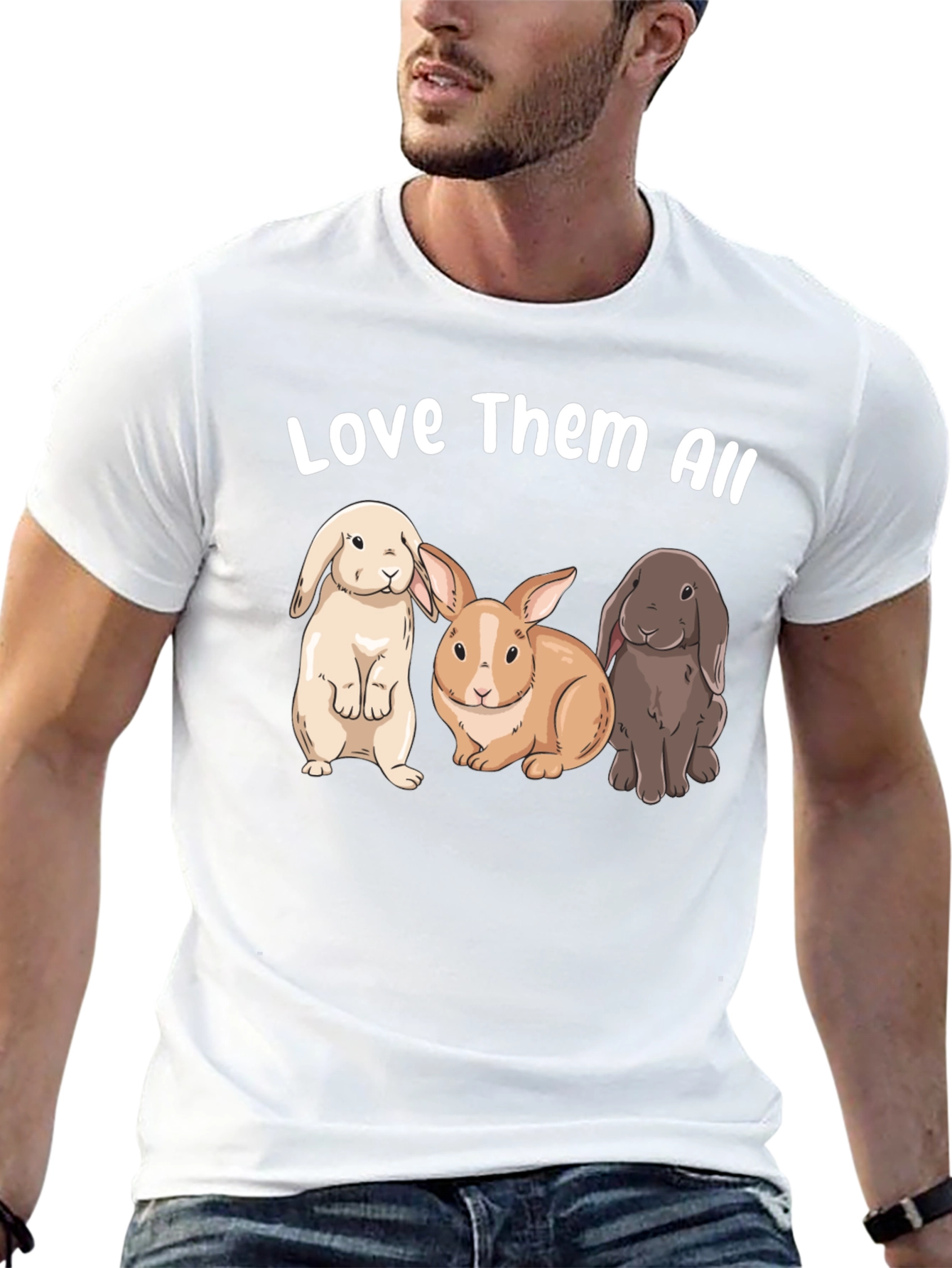 Black Love Them All Bunny Graphic T-Shirt view 13