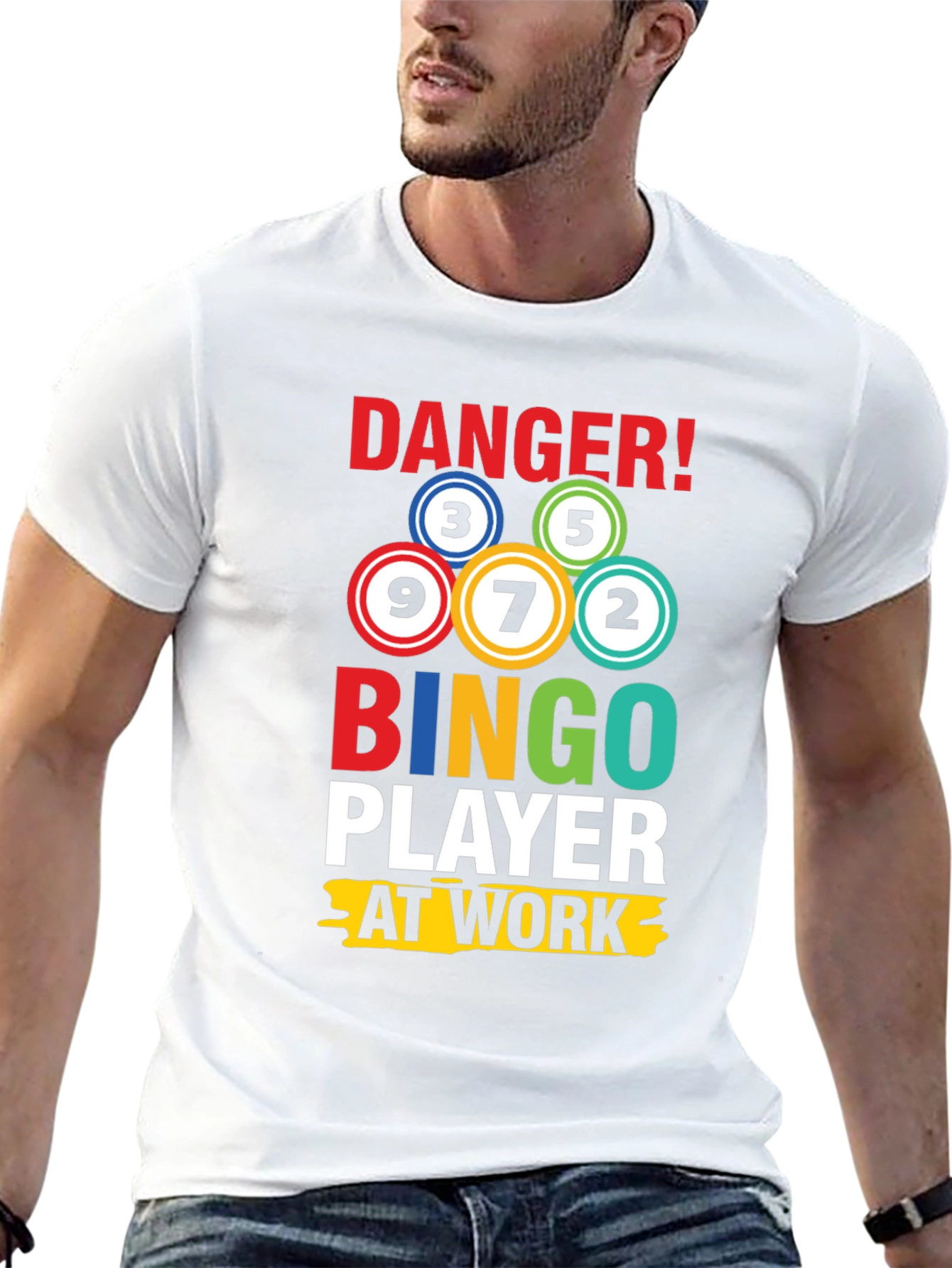 Black Danger Bingo Player at Work T-Shirt  view 13