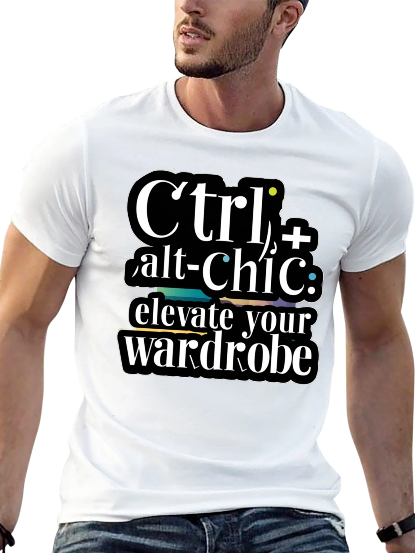 Black Ctrl+Alt+Chic T-Shirt- Elevate Your Wardrobe! view 13