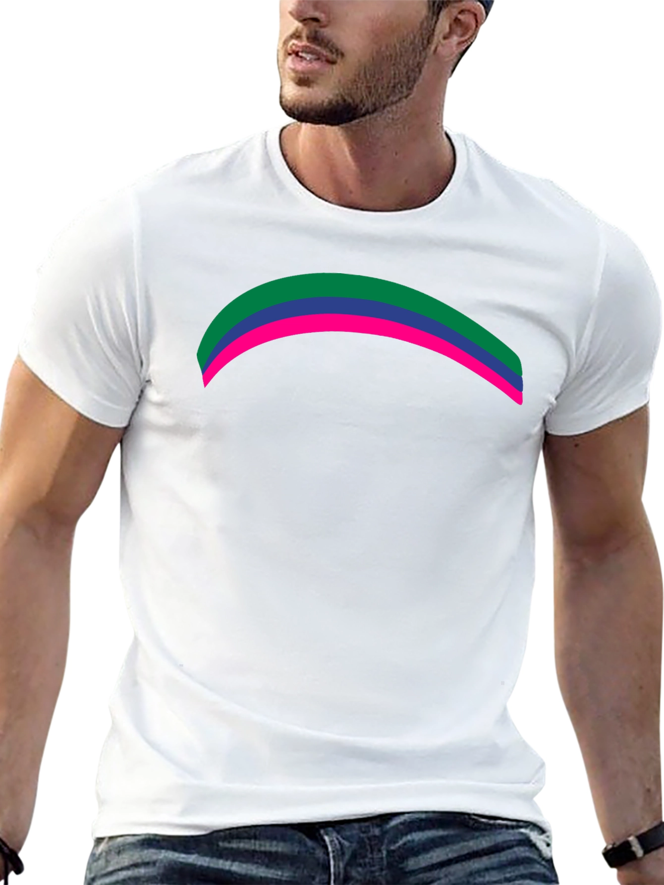 Black Rainbow Pride T-Shirt - Modern Graphic Tee view 13