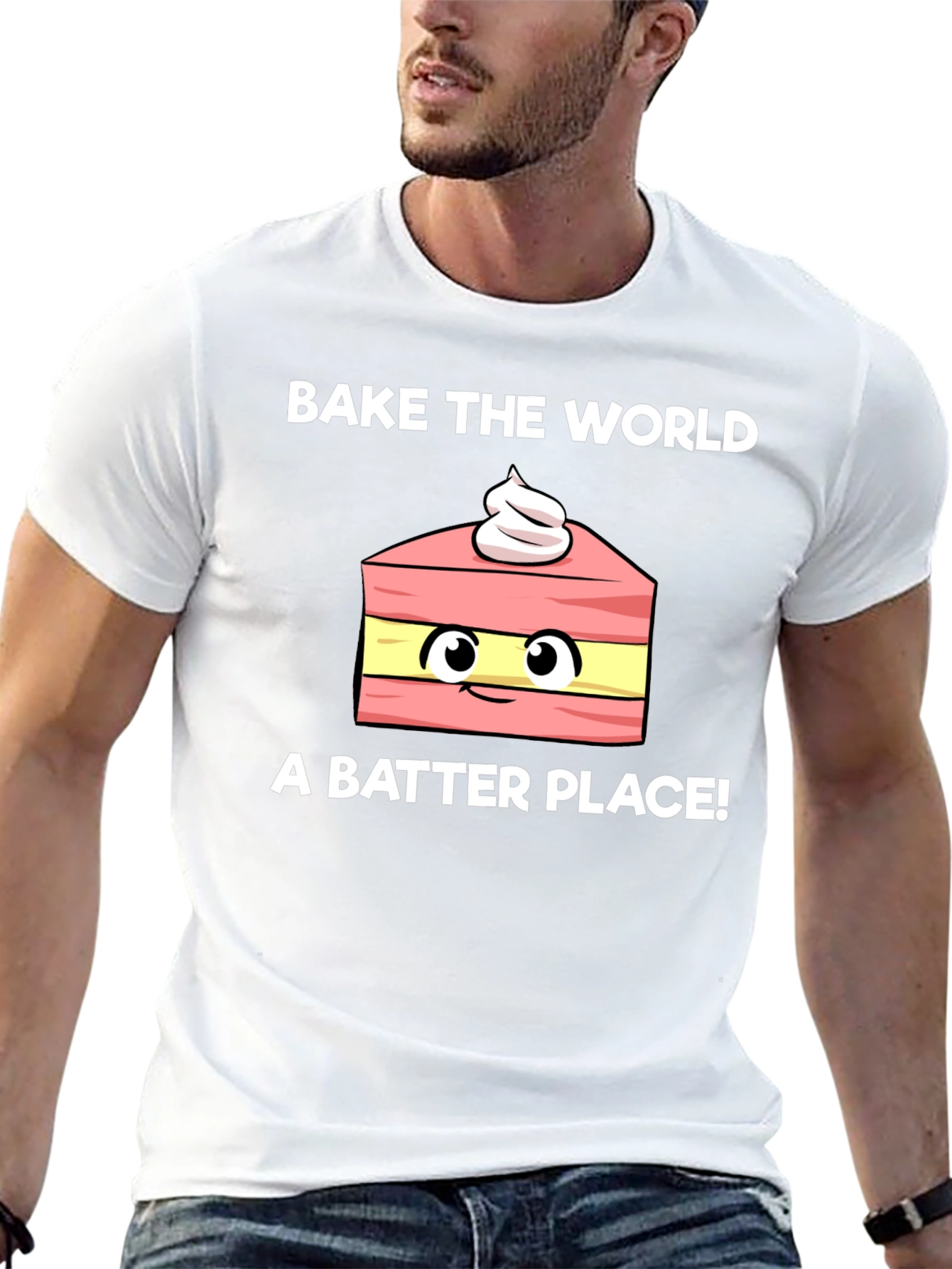 Black Bake the World Better Funny T-Shirt view 13