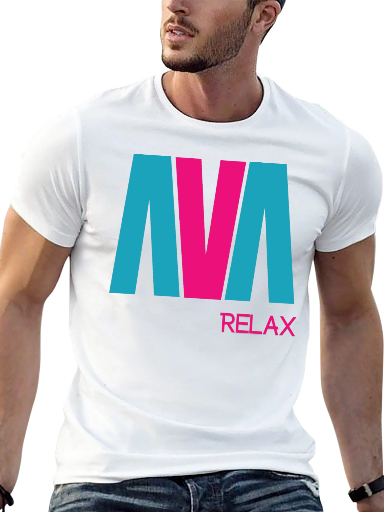 Black AVA Relax Graphic Tee - Black Cotton Blend T-Shirt view 13