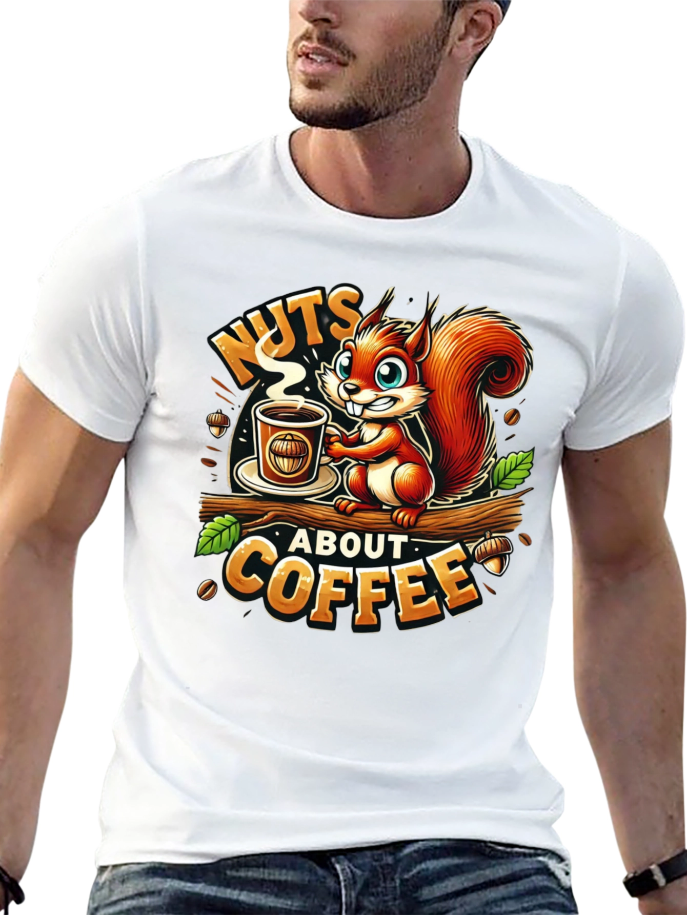 Black Nuts About Coffee Squirrel T-Shirt view 13