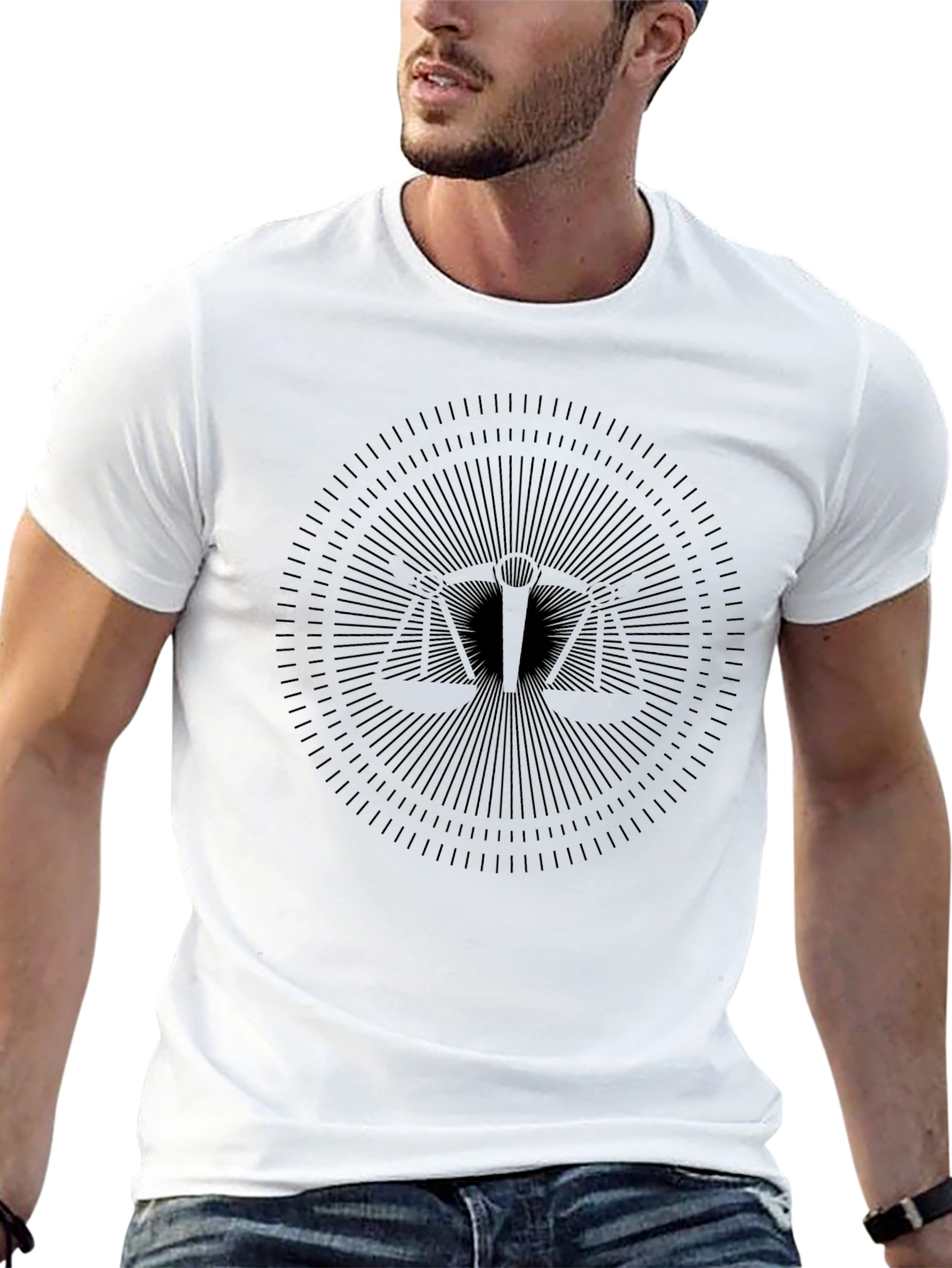 Balance Scale Graphic Black T-Shirt - 13