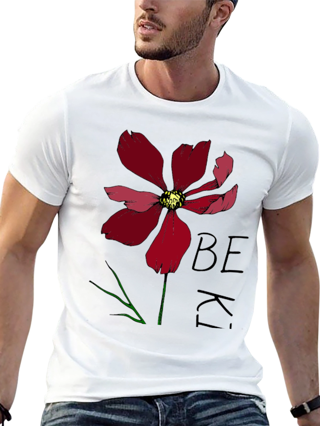 Black Be Kind Flower Graphic Tee - Black view 13
