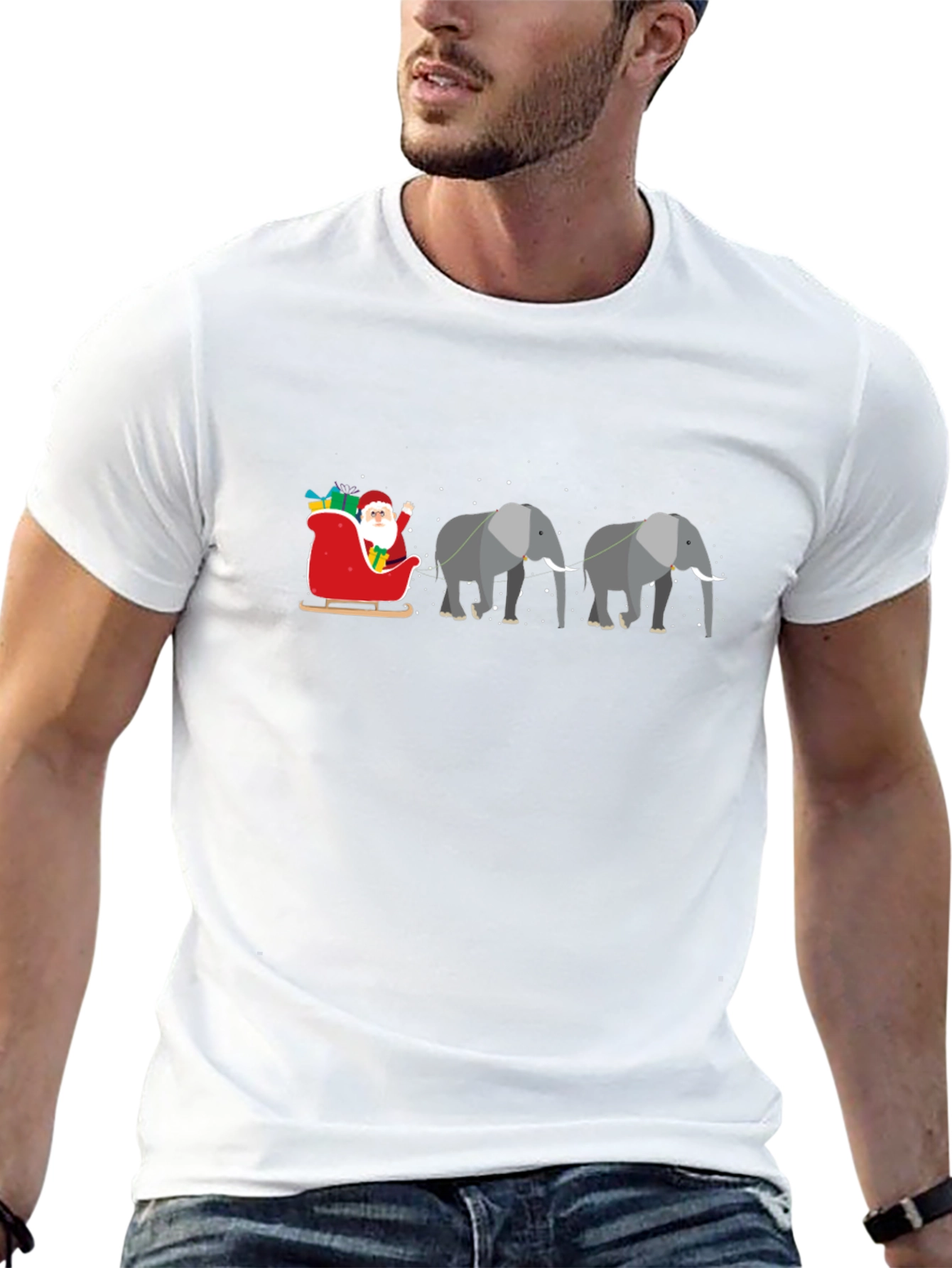 Black Holiday Elephant T-Shirt view 13