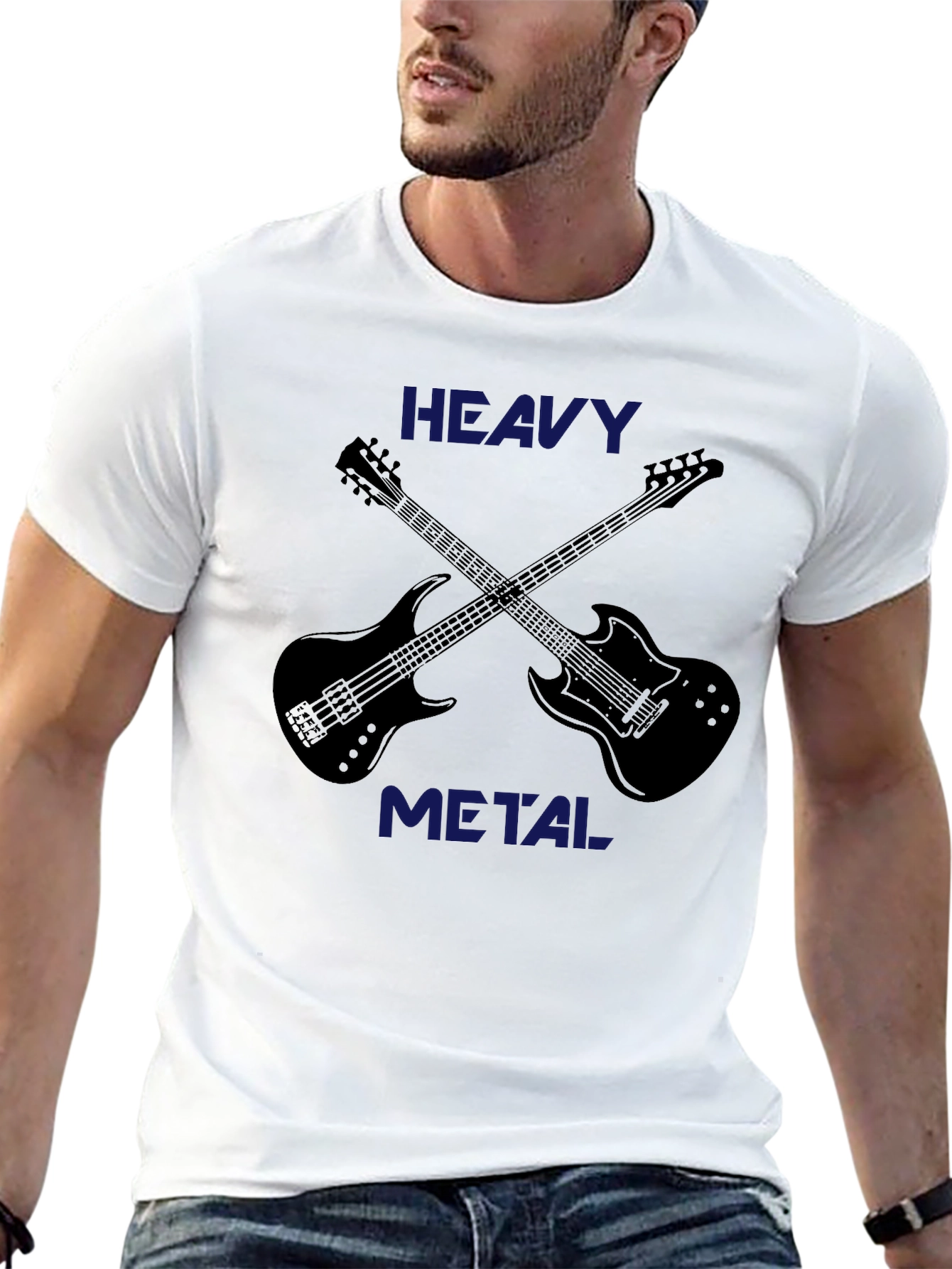 Black Heavy Metal Music T-Shirt - Guitar Graphic Tee view 13