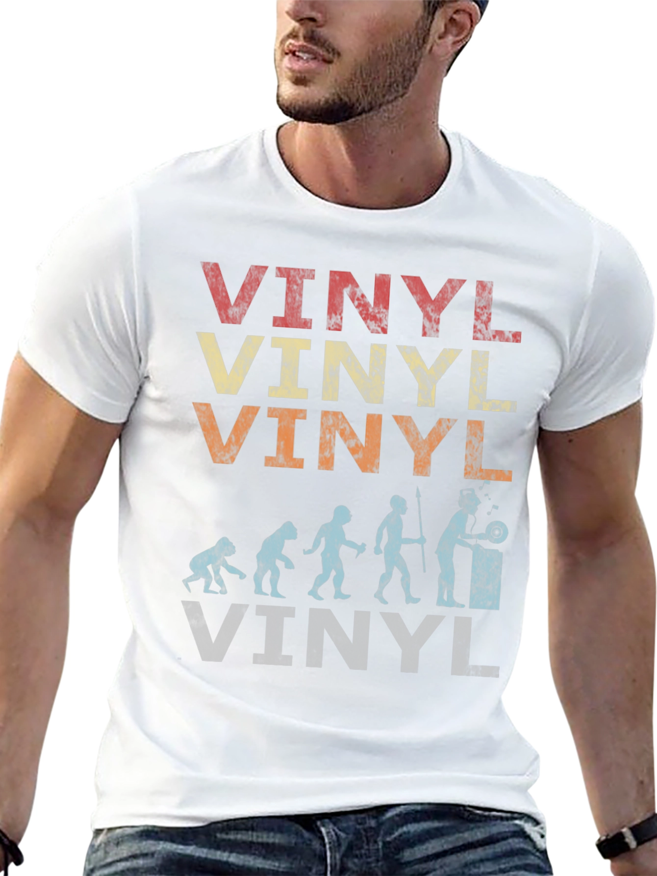 Black Vintage Vinyl Evolution T-Shirt - Music Lover Tee view 13