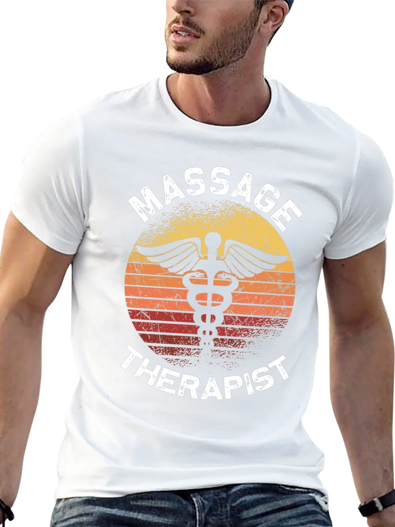 Black Massage Therapist Sunset T-Shirt view 13