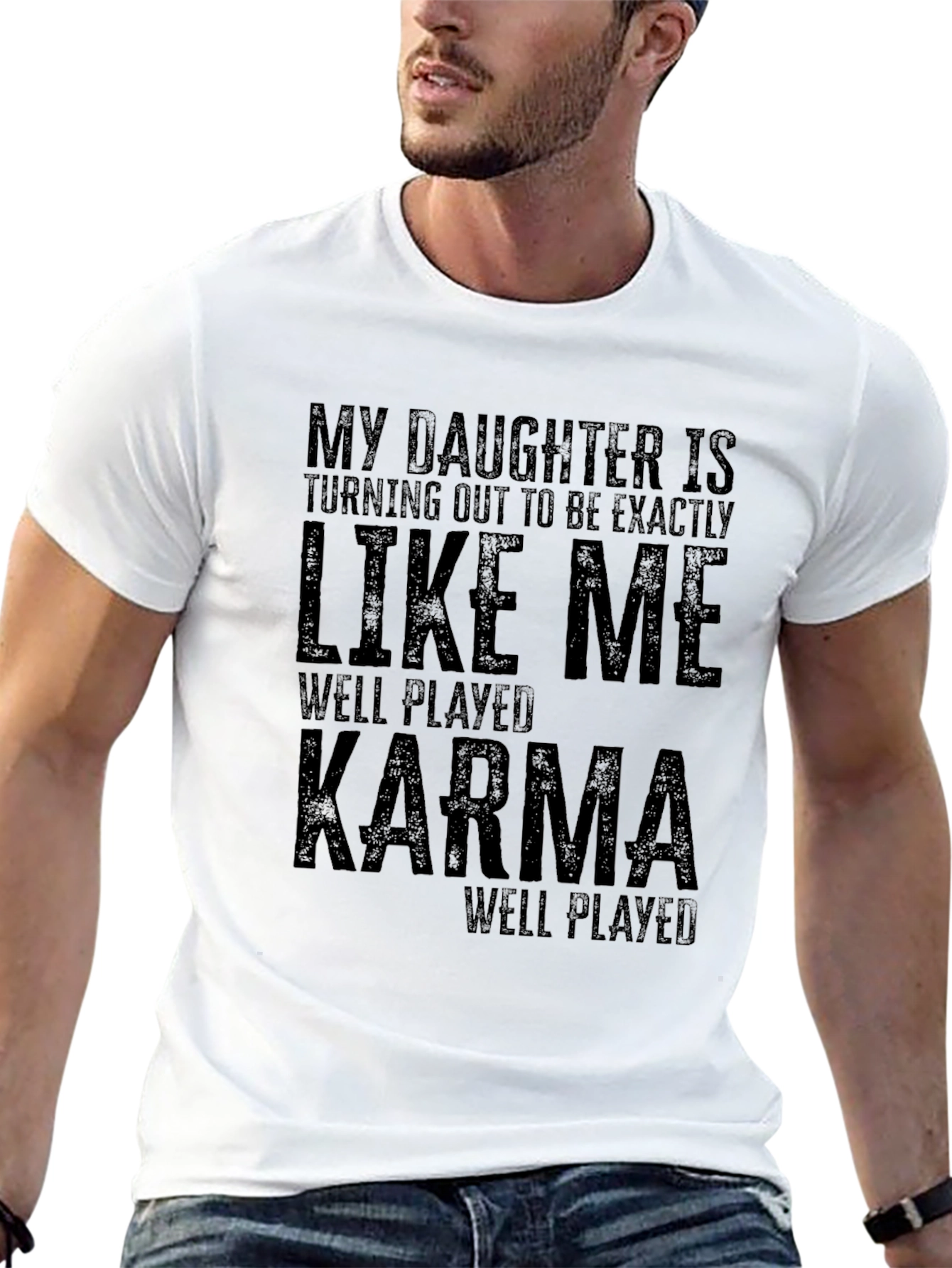 Black Funny Daughter Like Me Karma T-Shirt view 13