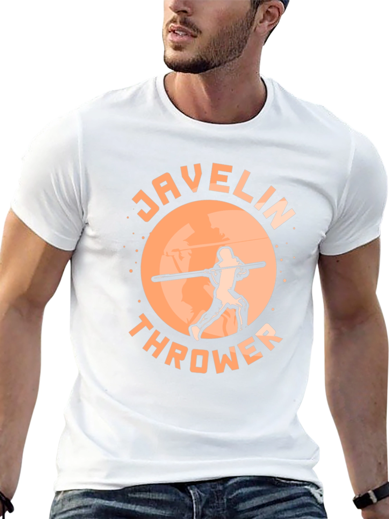 Black Javelin Thrower Graphic Tee - Sporty Black T-Shirt view 13
