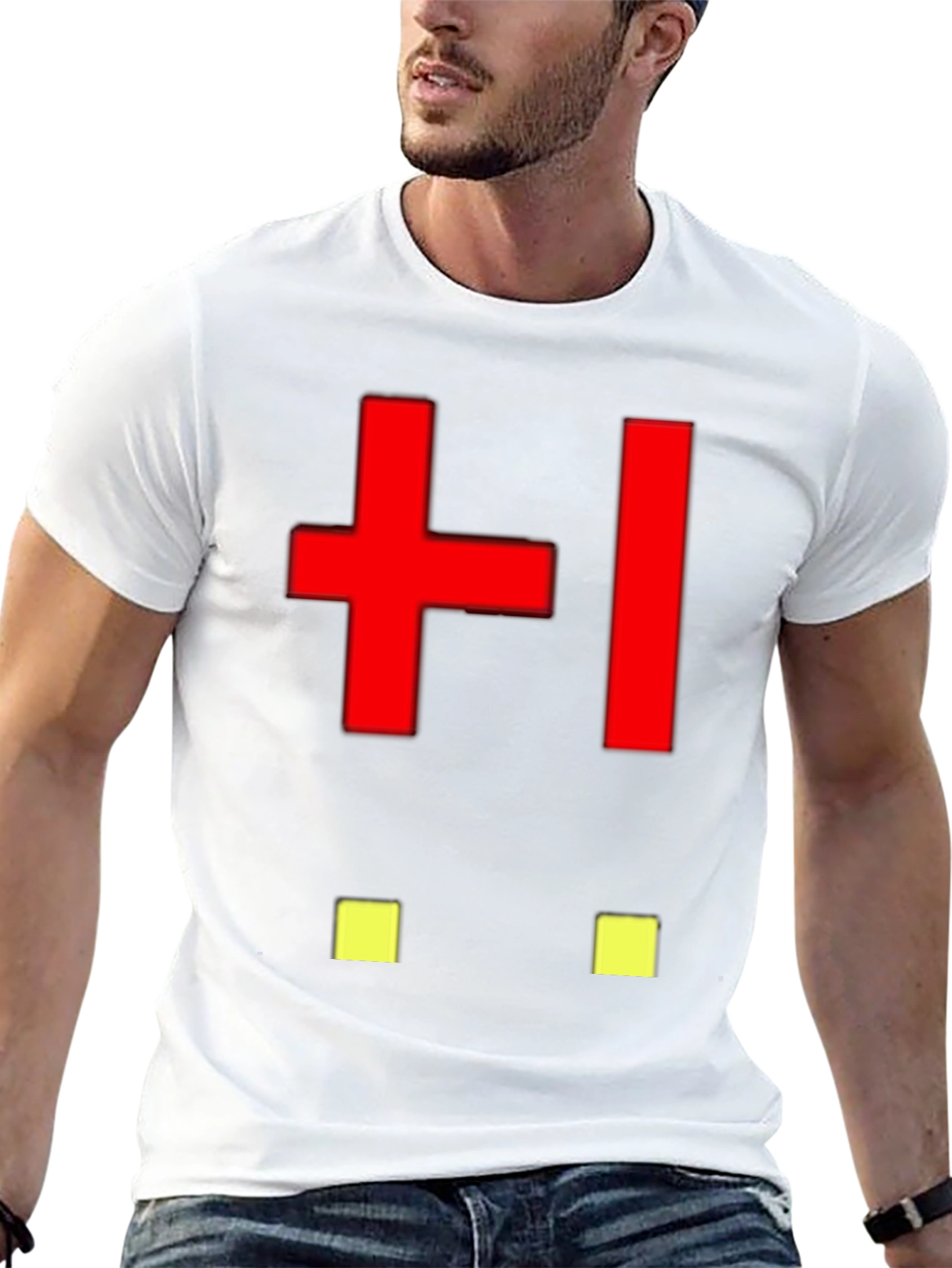 Black Abstract Pixelated Face Black T-Shirt view 13