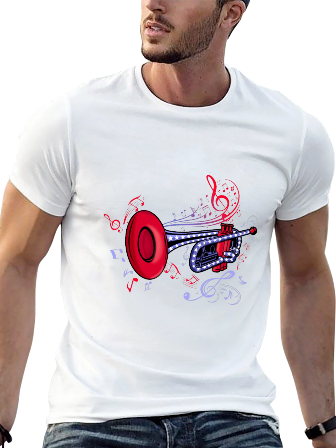 Musical Trumpet Graphic T-Shirt - 13