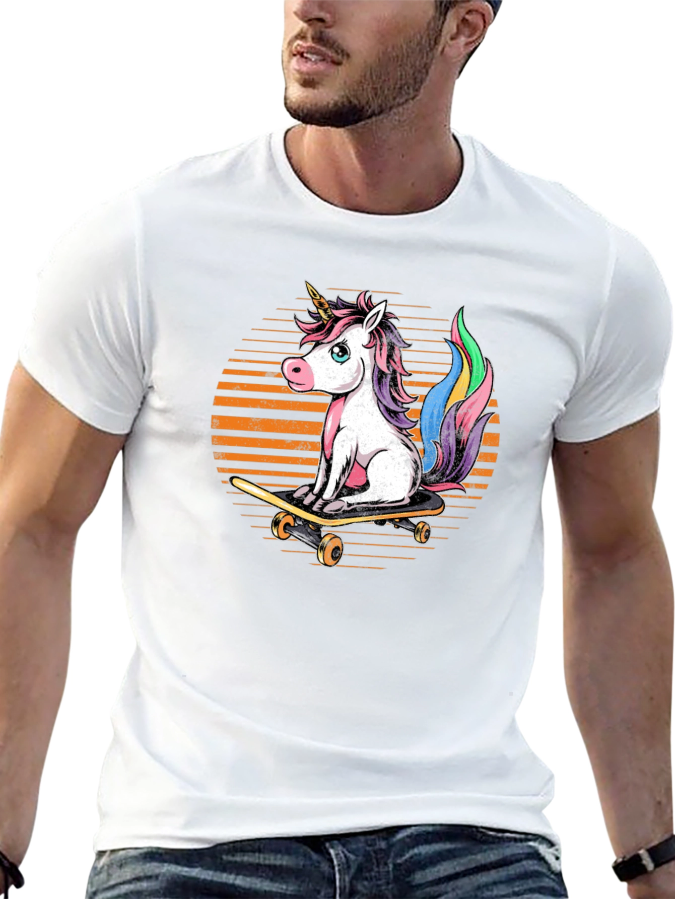 Black Unicorn Skateboarder Graphic Tee - Fun Style view 13