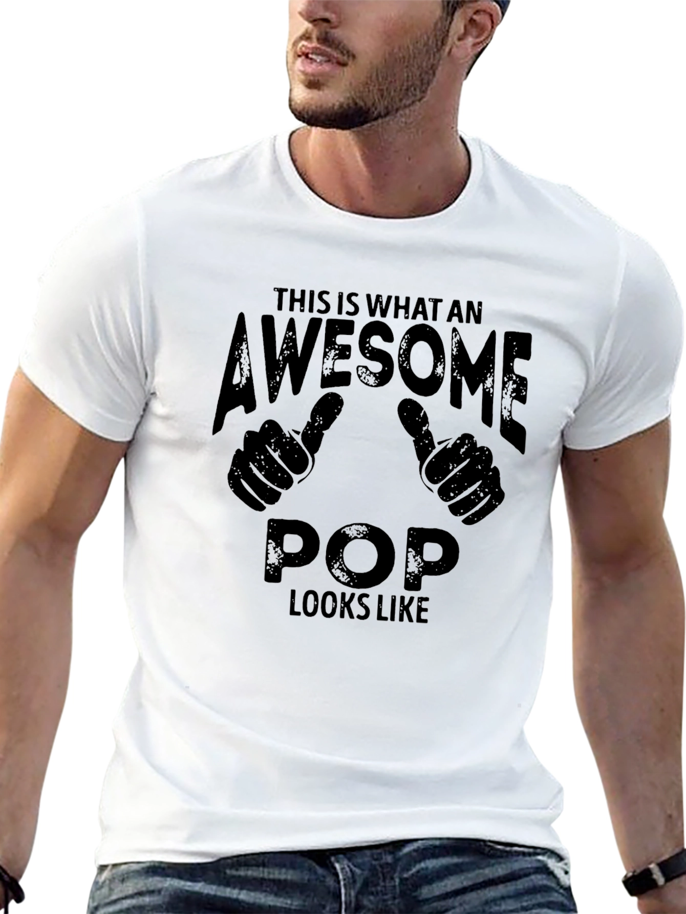 Black Awesome Pop T-Shirt - Gift for Dad view 13
