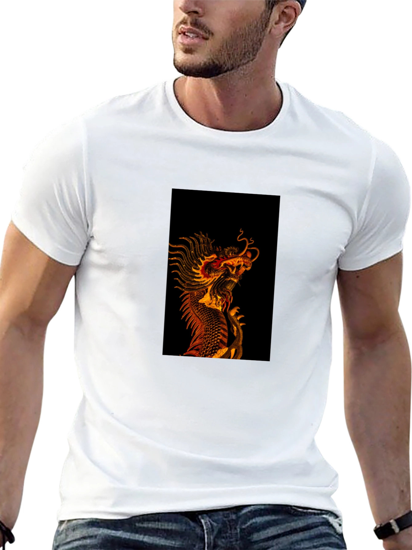 Black Dragon Graphic Tee - Black Cotton Blend view 13