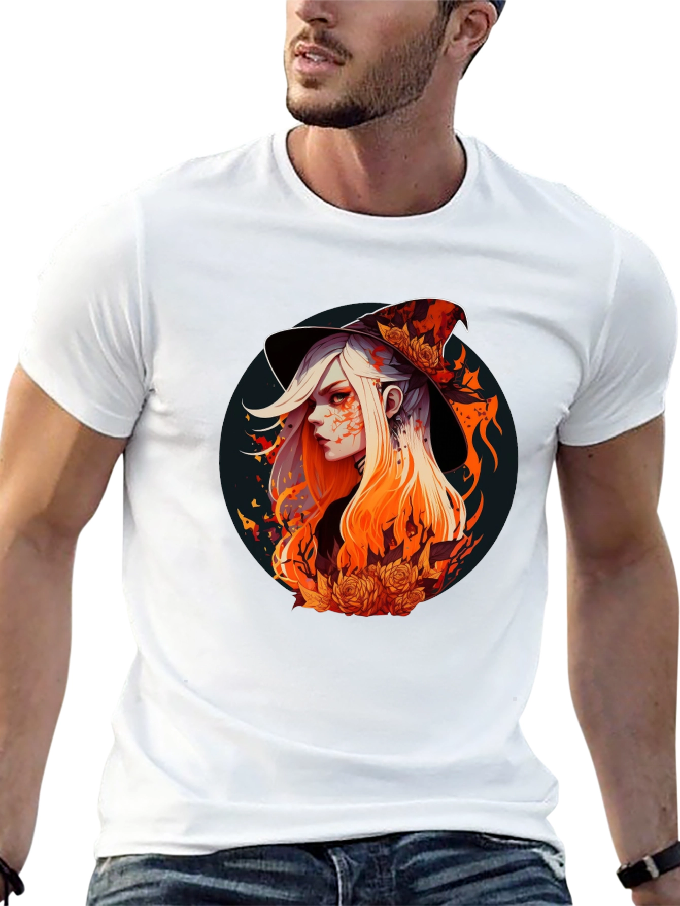 Black Witch Graphic Tee - Stylish Halloween T-Shirt view 13