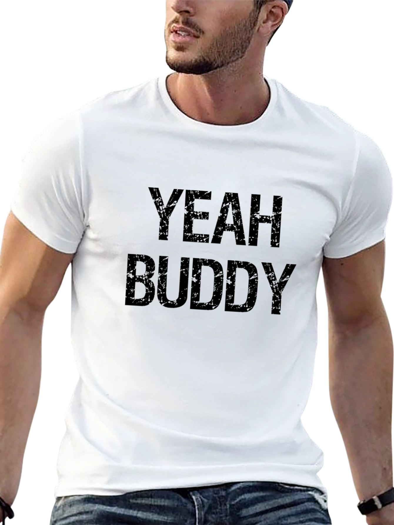 Black Yeah Buddy Graphic T-Shirt - Black Cotton Tee view 13