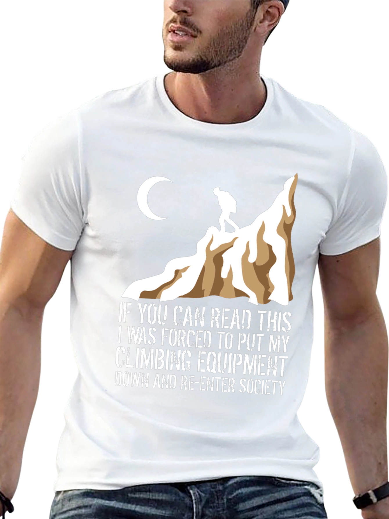 Black Climbing T-Shirt: Forced to Re-Enter Society view 13