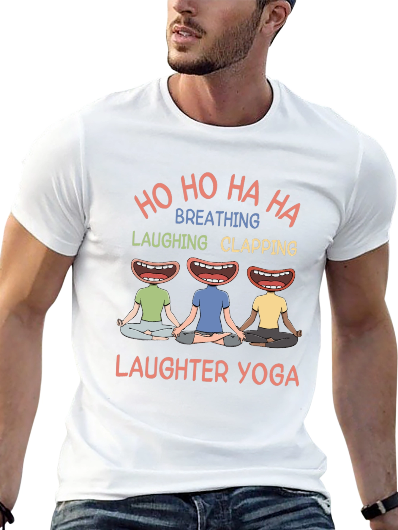 Laughter Yoga Tee - Ho Ho Ha Ha Funny Yoga Shirt - 13