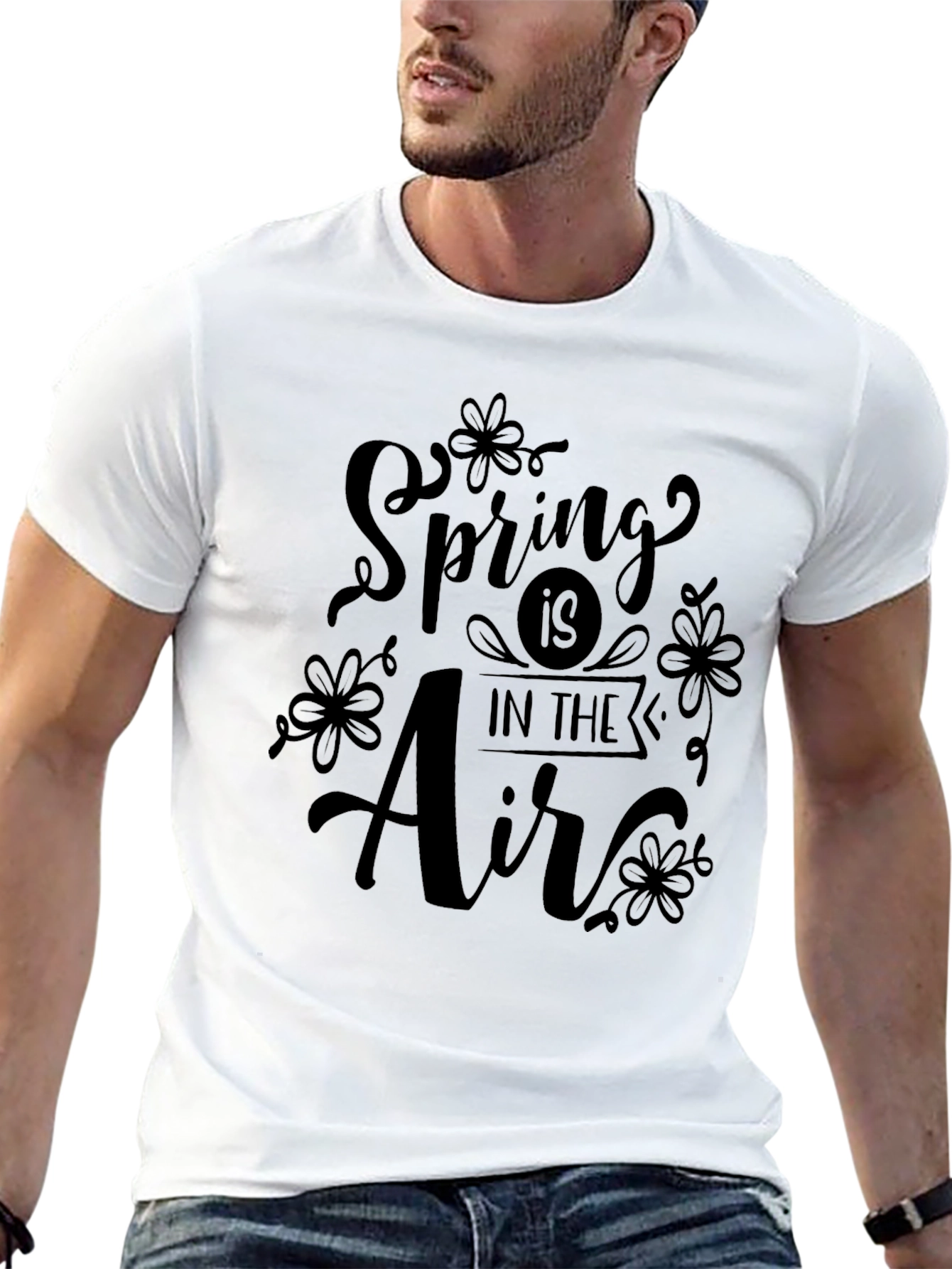 Black Spring is in the Air Black Graphic Tee view 13