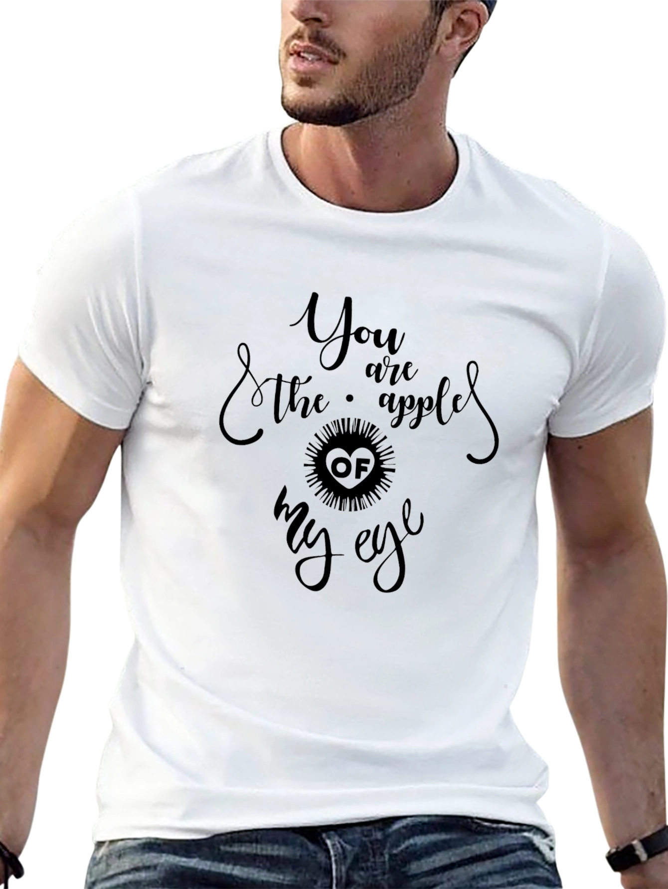 Black You are the Apple of My Eye Graphic Tee view 13