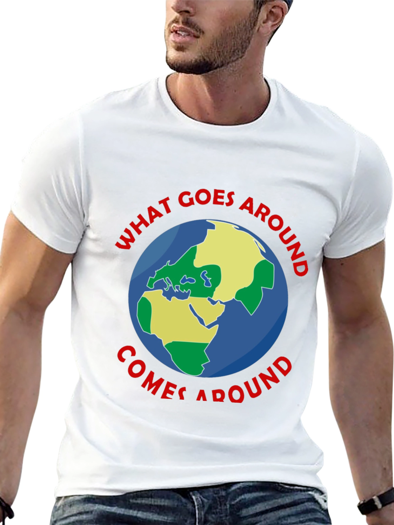Black What Goes Around T-Shirt - Earth Graphic Tee view 13