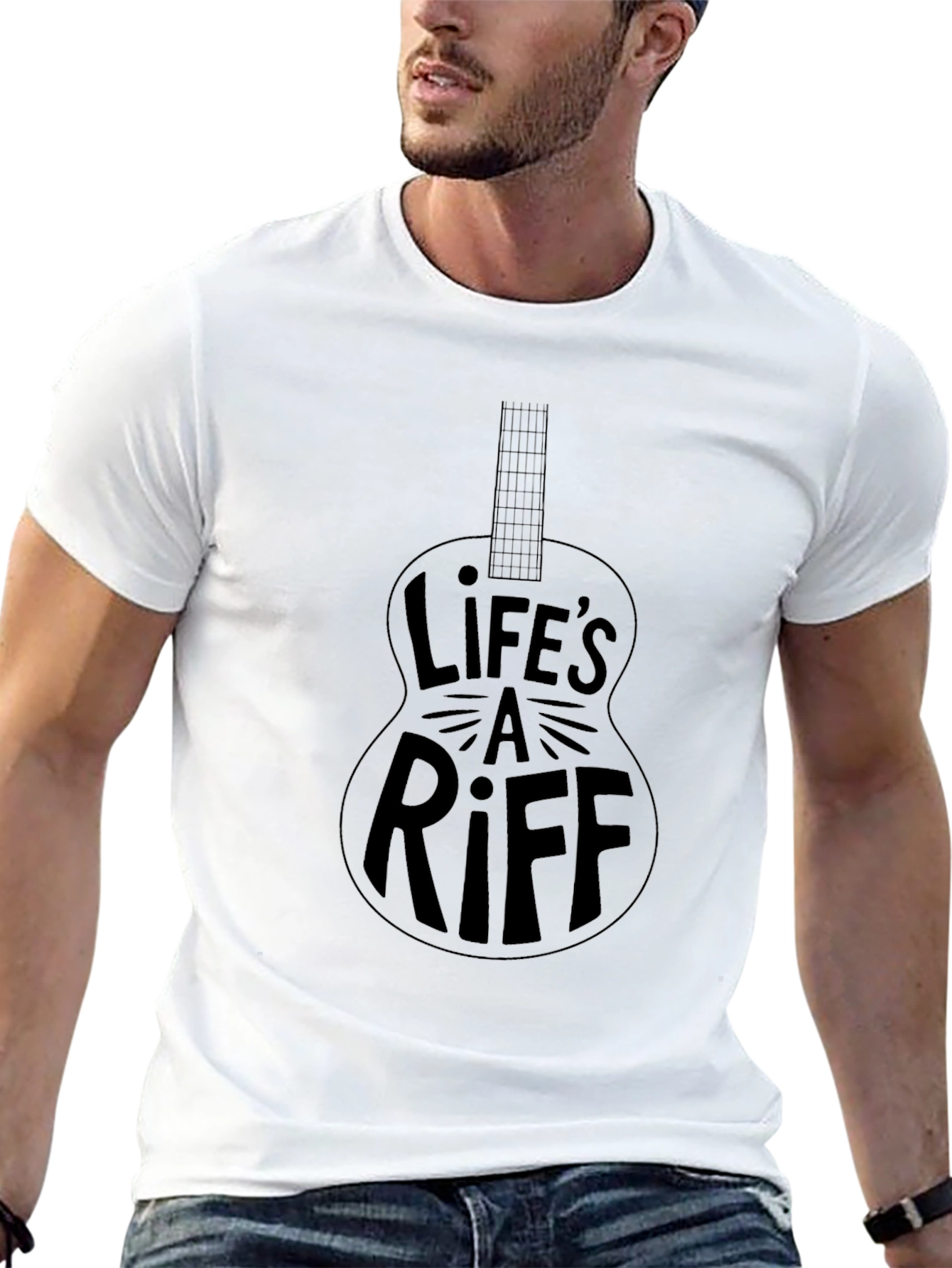 Black Life's A Riff Guitar T-Shirt - Music Lover Tee view 13
