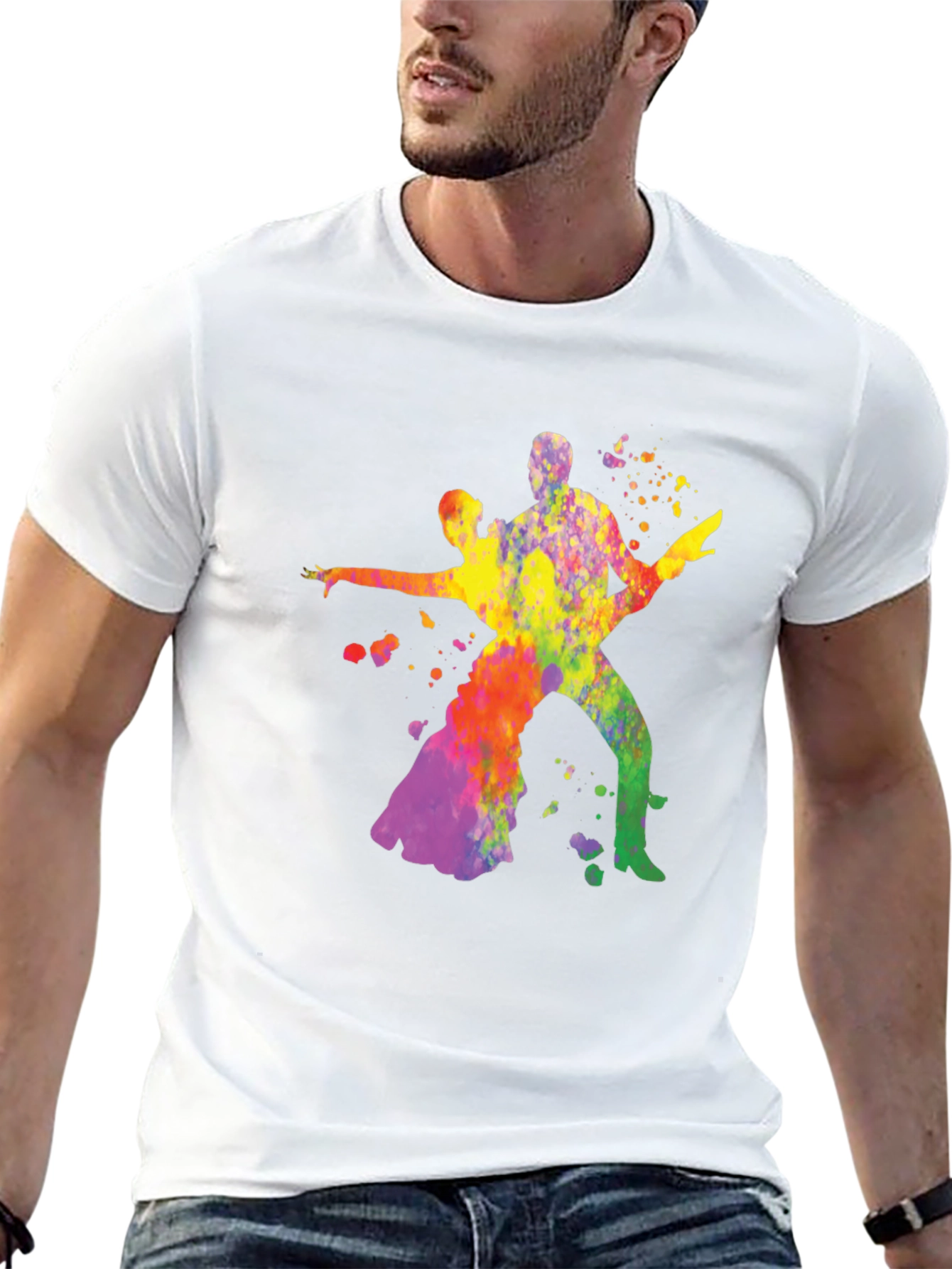 Black Vibrant Watercolor Dance Silhouette Tee view 13