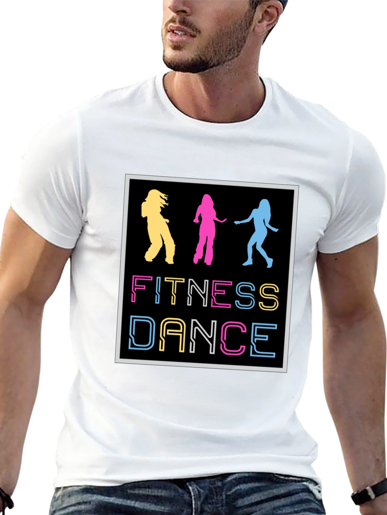 Black Fitness Dance Graphic T-Shirt view 13